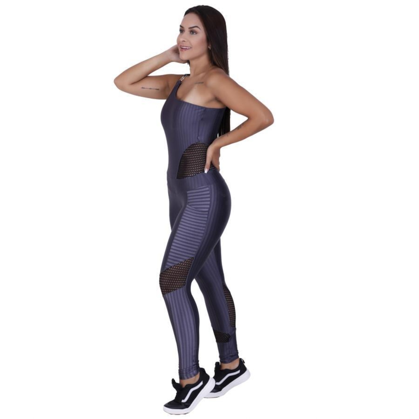 Macacão com Bojo Orbis Fitness Cirre 3D Recortes - Feminino - Foto 2