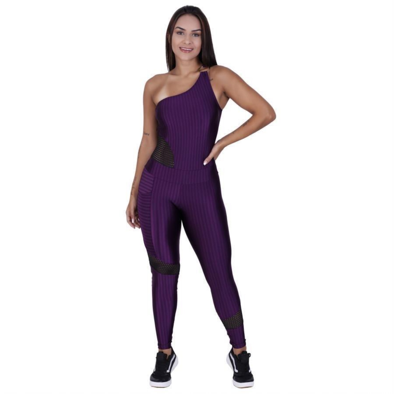 Macacão com Bojo Orbis Fitness Cirre 3D Recortes - Feminino - Foto 1