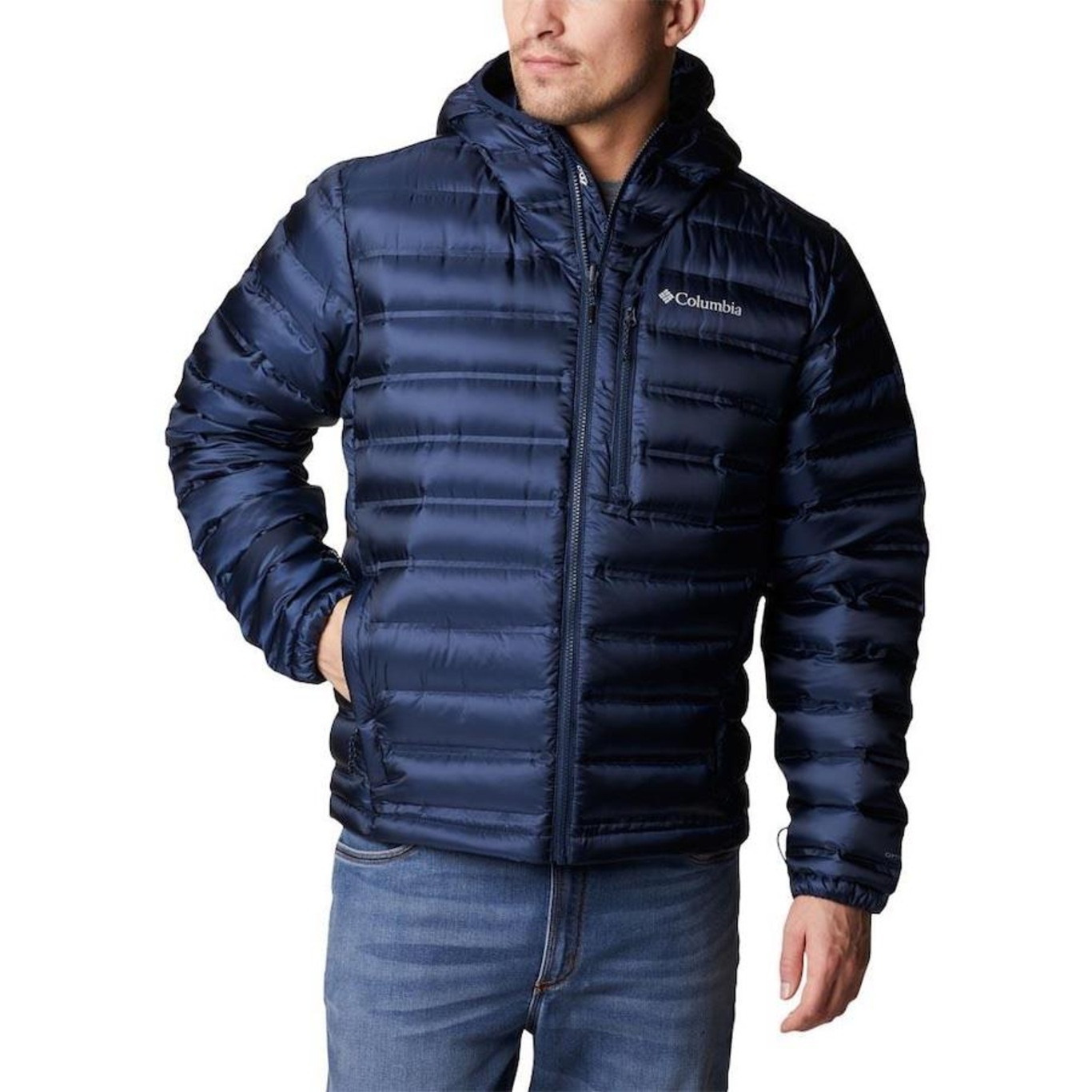 Jaqueta com Capuz Columbia Down Pebble Peak Hooded - Masculina - Foto 1