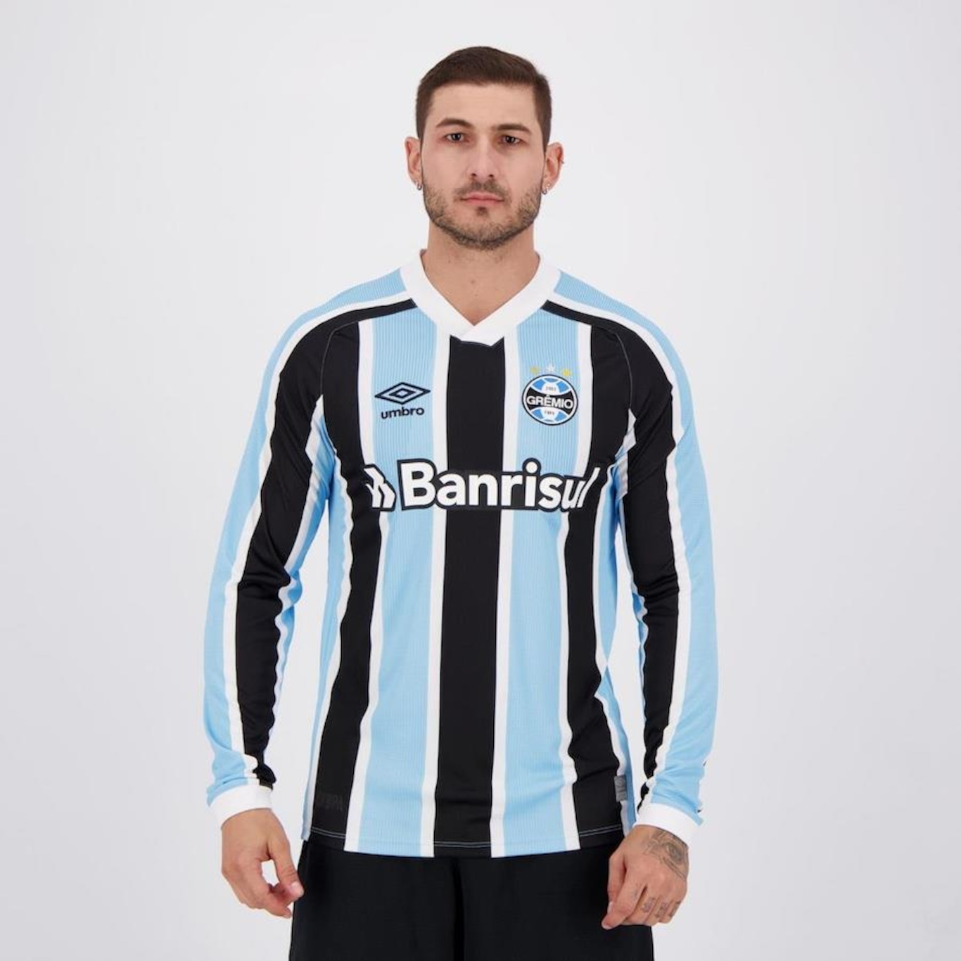 Camisa do Grêmio I 2021 Manga Longa Suarez 9 Umbro - Masculina - Foto 1