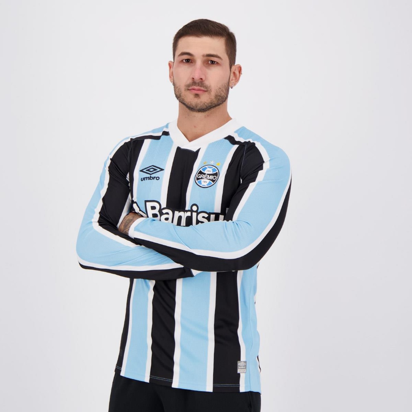 Camisa do Grêmio I 2021 Manga Longa Suarez 9 Umbro - Masculina - Foto 5