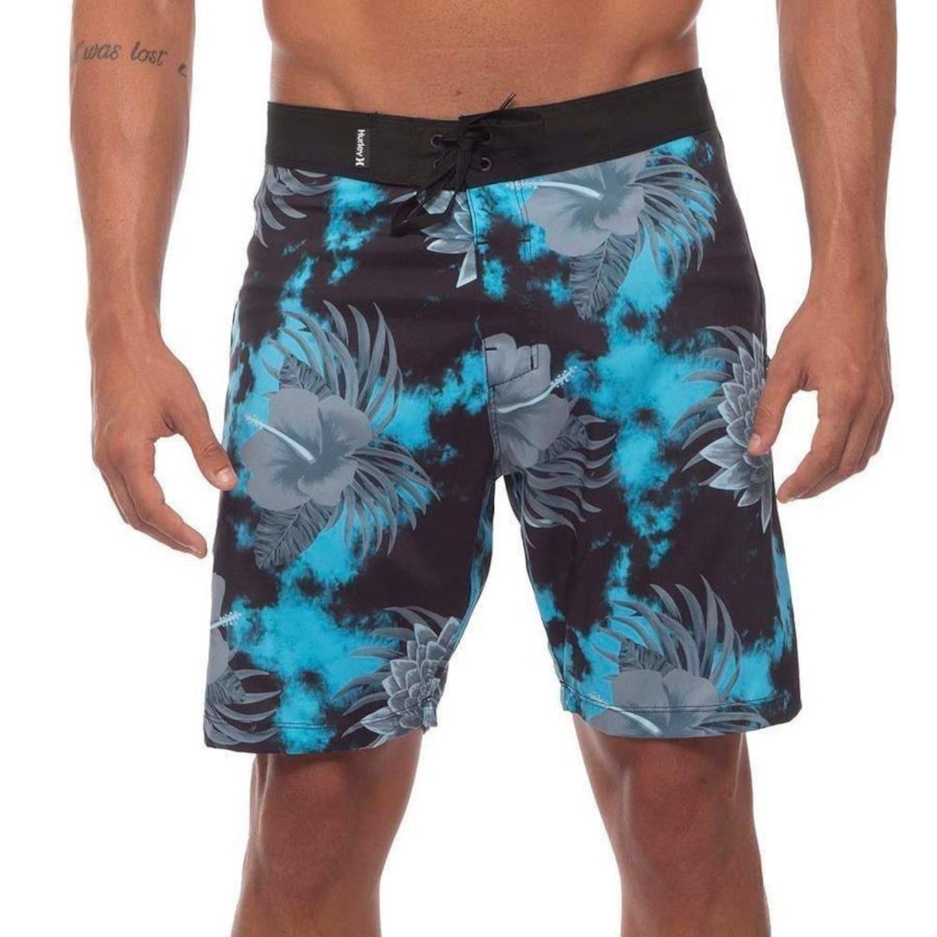 Bermuda Hurley Hibisco 18" - Masculina - Foto 1