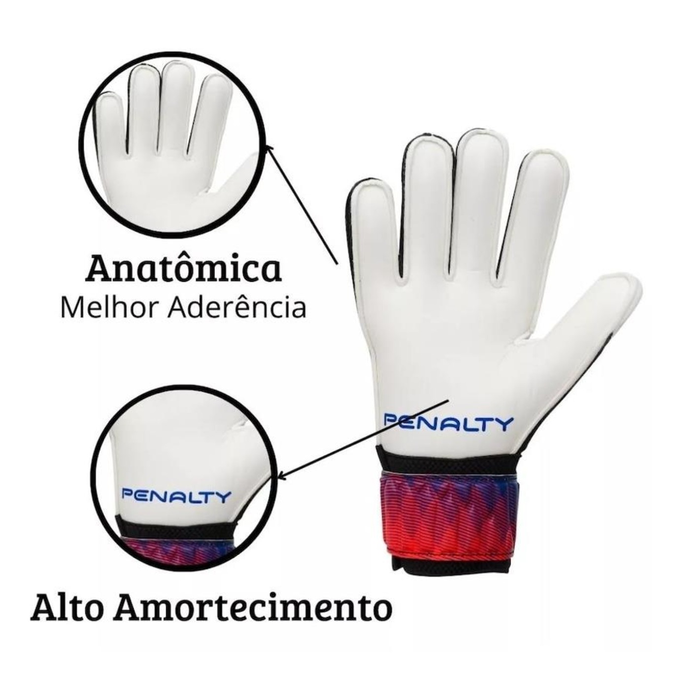 Luvas de Goleiro Penalty Delta Training - Adulto - Foto 5