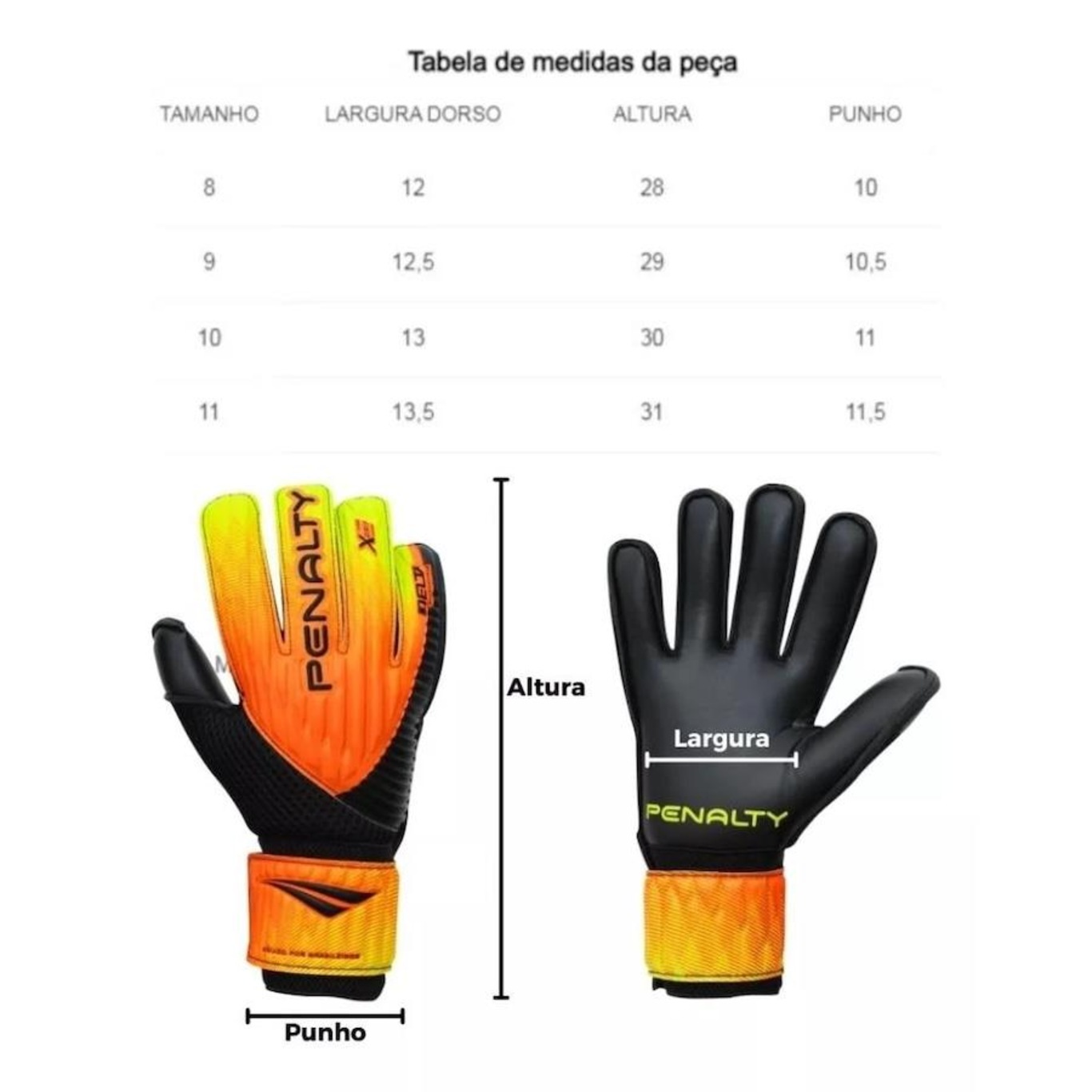 Luvas de Goleiro Penalty Delta Training - Adulto - Foto 6