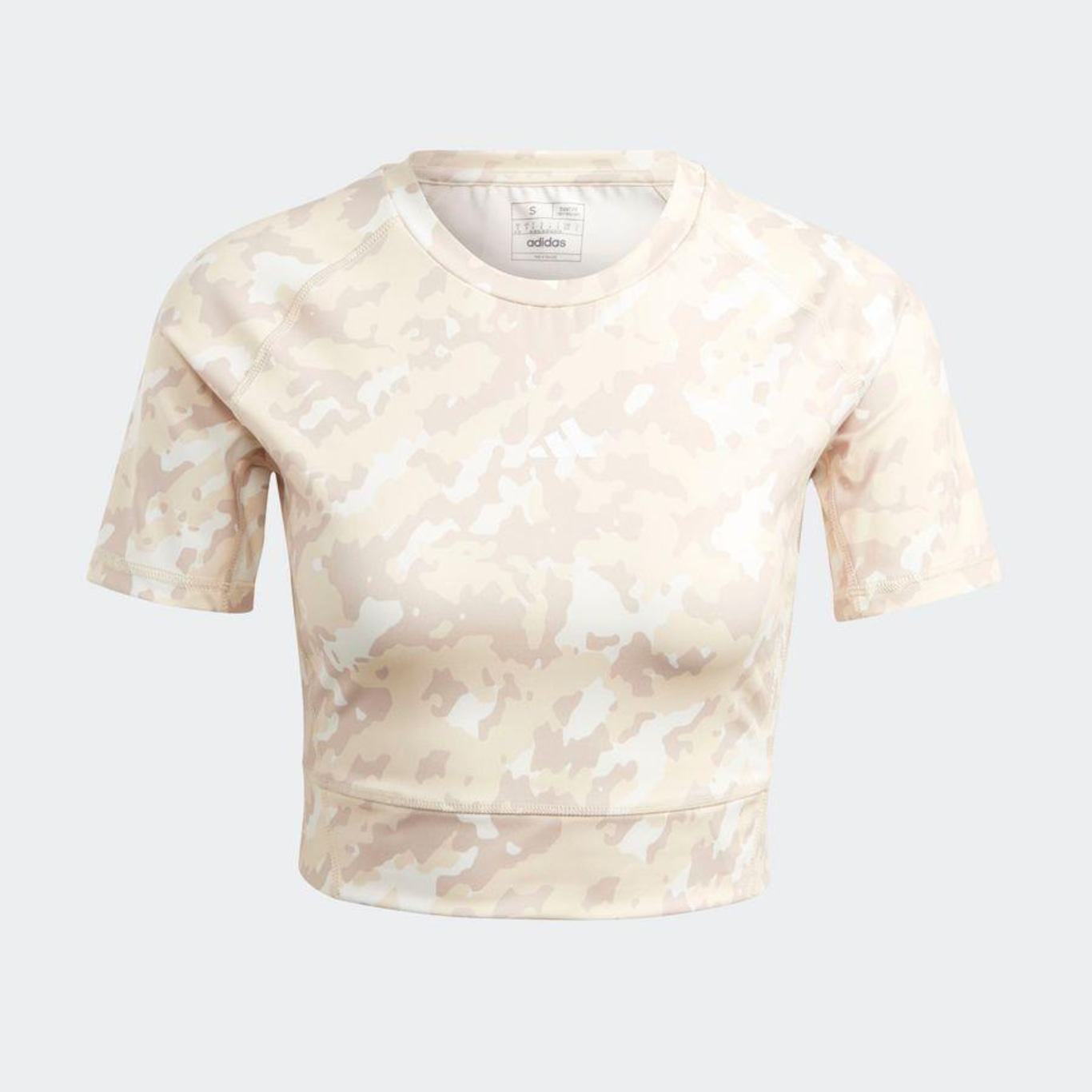 Camiseta Cropped adidas Performance Techfit Camo Bege - Compre