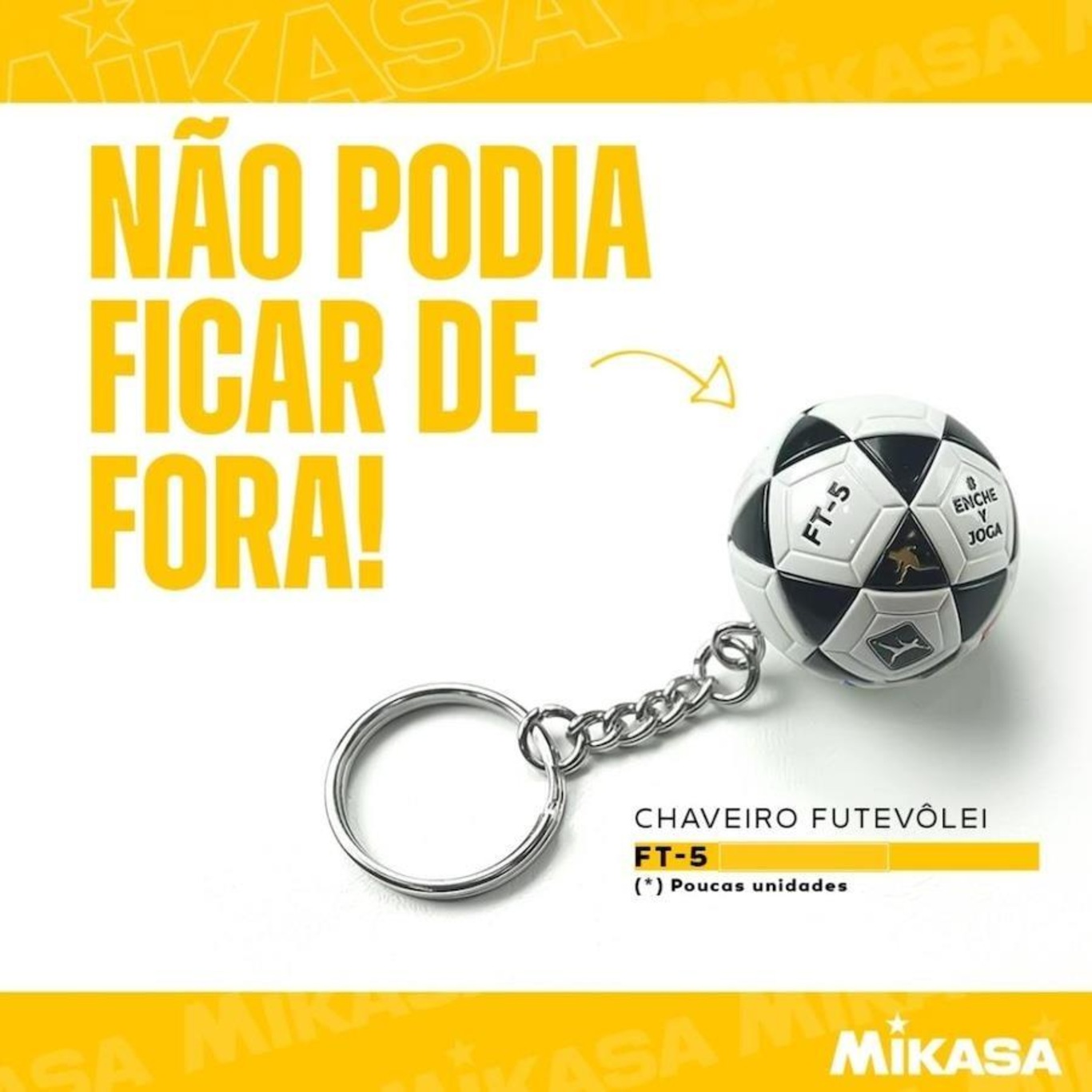 Bola De Futevôlei Ft-5 Amarelo E Preto - Mikasa