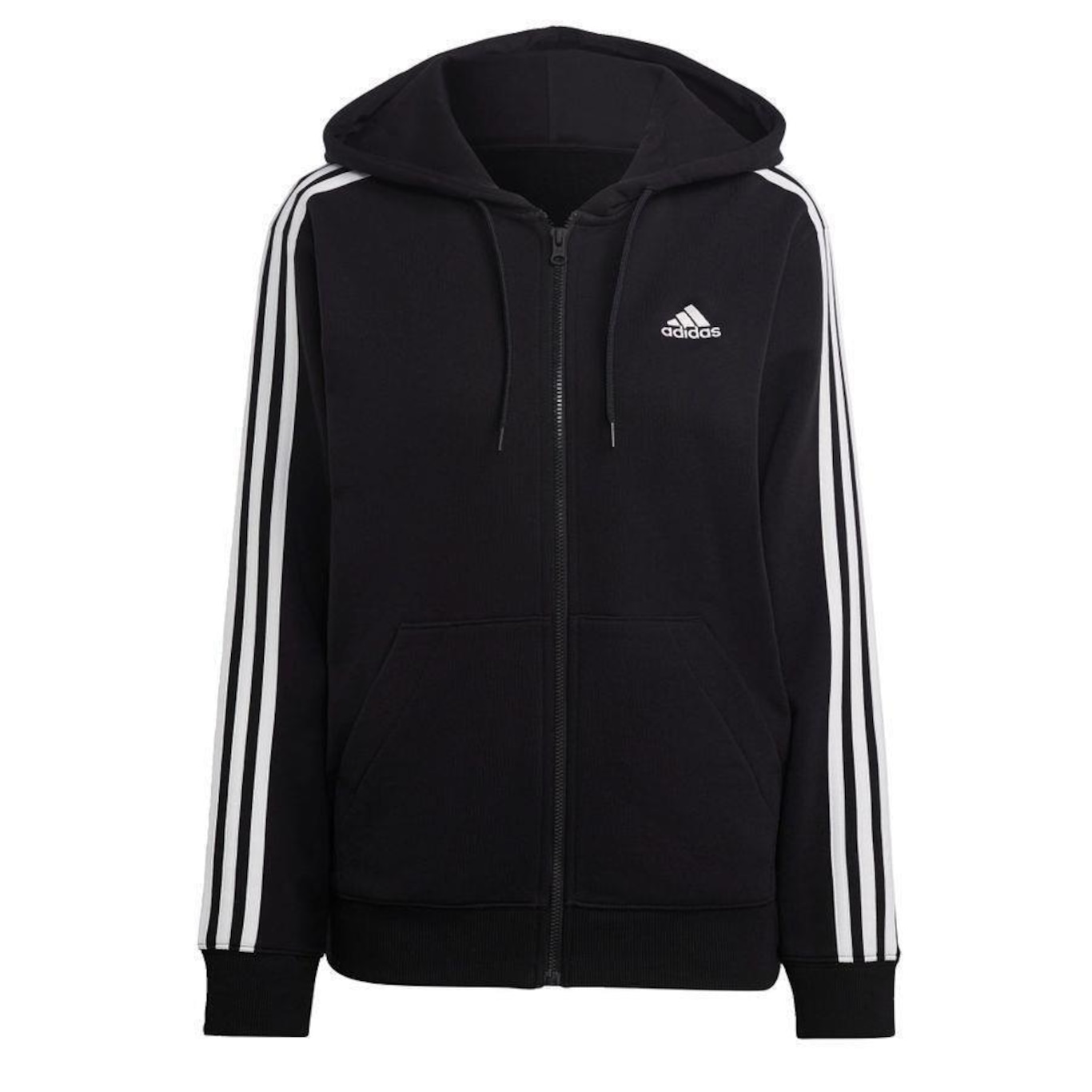 Jaqueta de Moletinho com Capuz Zíper adidas Essentials Linear - Feminina em  Promoção