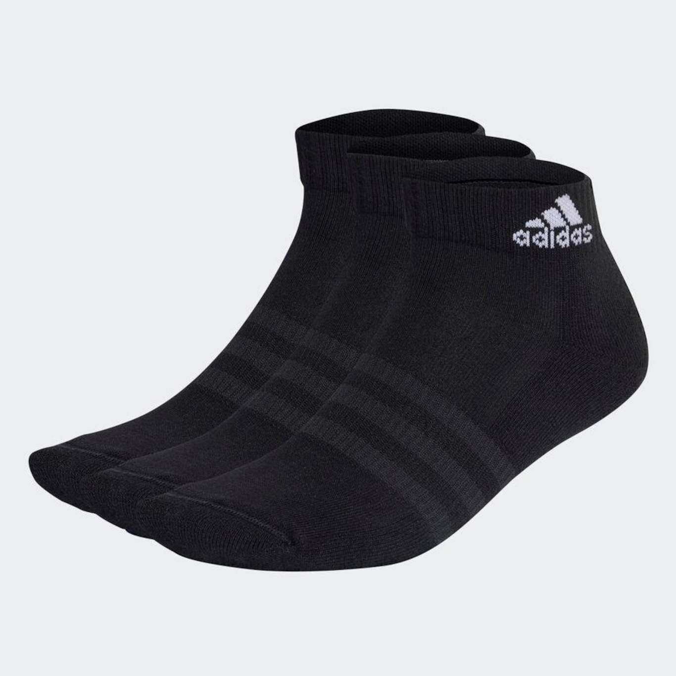 Kit de Meias Cano Baixo adidas Cushioned Sportswear Ankle com 3 Pares - Adulto - Foto 3