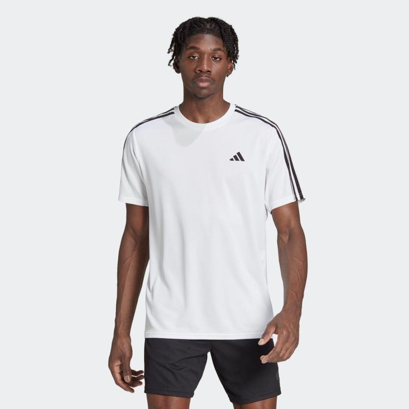 Camiseta adidas Essesntials 3 Listras - Masculina - Foto 4