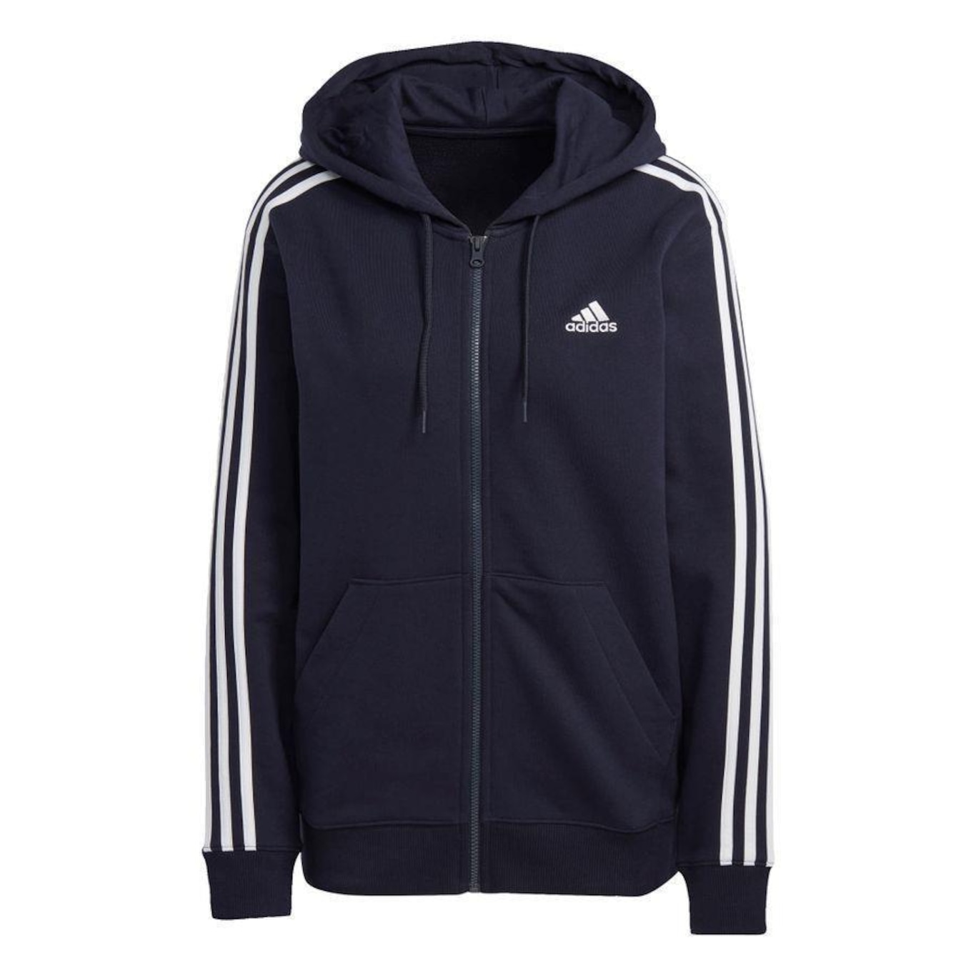 Jaqueta com Capuz adidas Regular Essentials 3-Stripes - Feminina - Foto 1