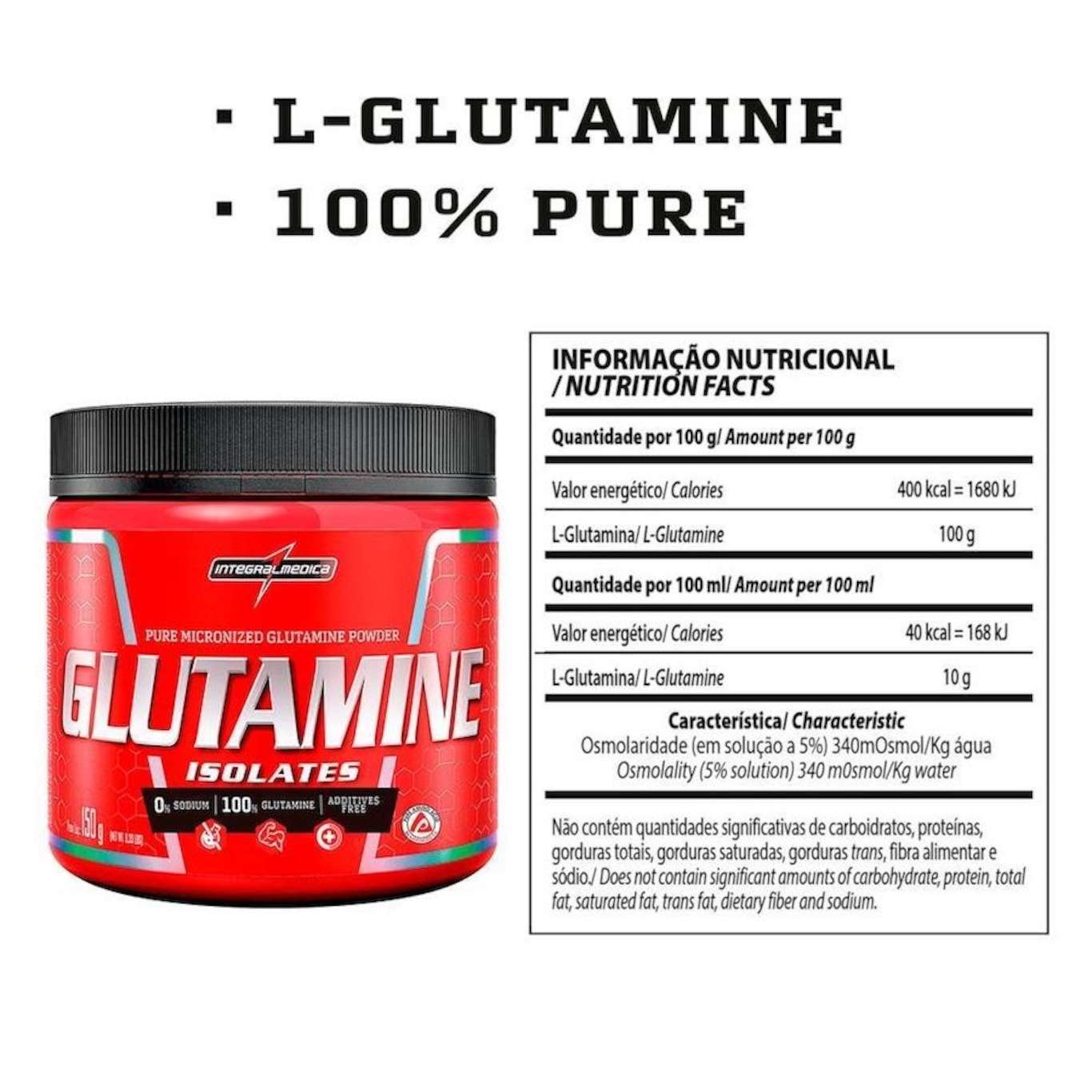 Glutamine Natural Integralmedica - 150g - Foto 2