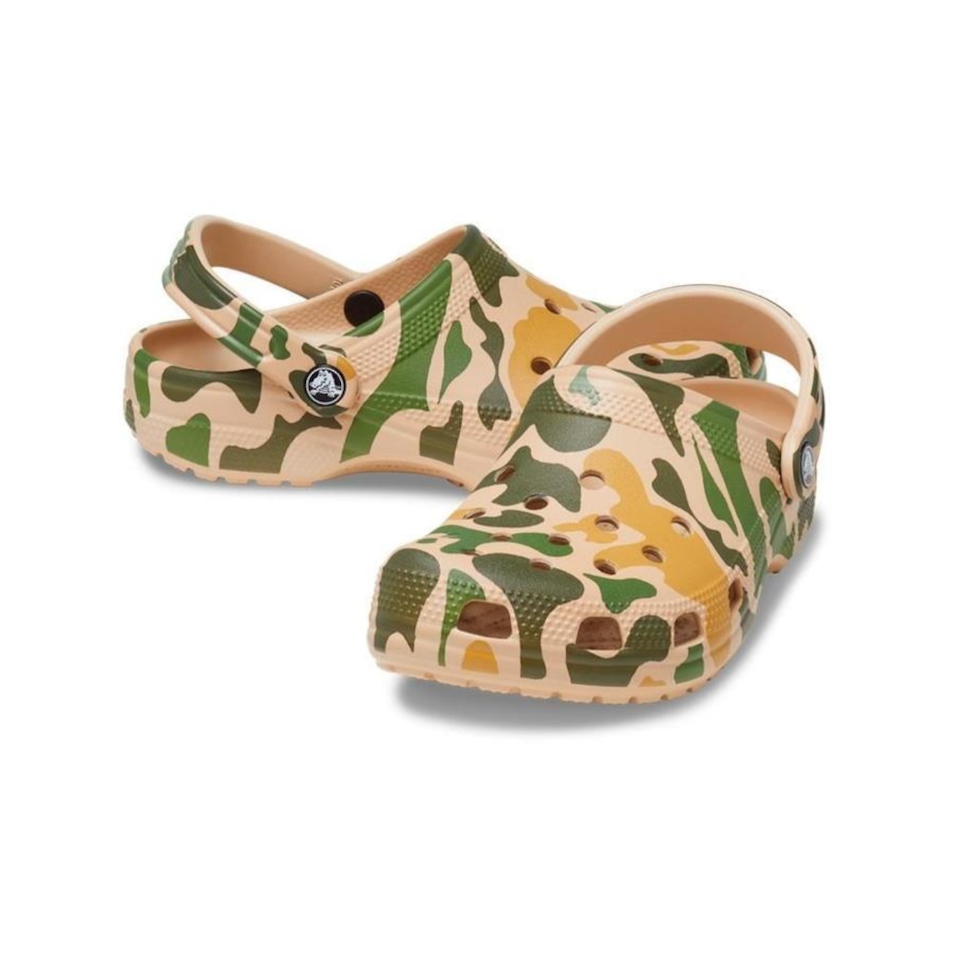 Sandália Crocs Classic Printed Camo Clog Chai/Tan - Adulto - Foto 3