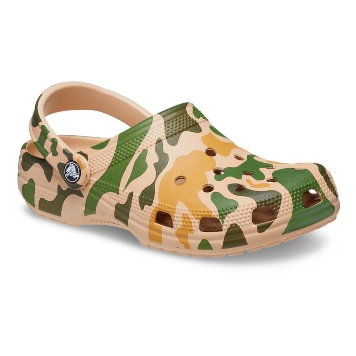 Sandália Crocs Classic Printed Camo Clog Chai/Tan - Adulto - Foto 4