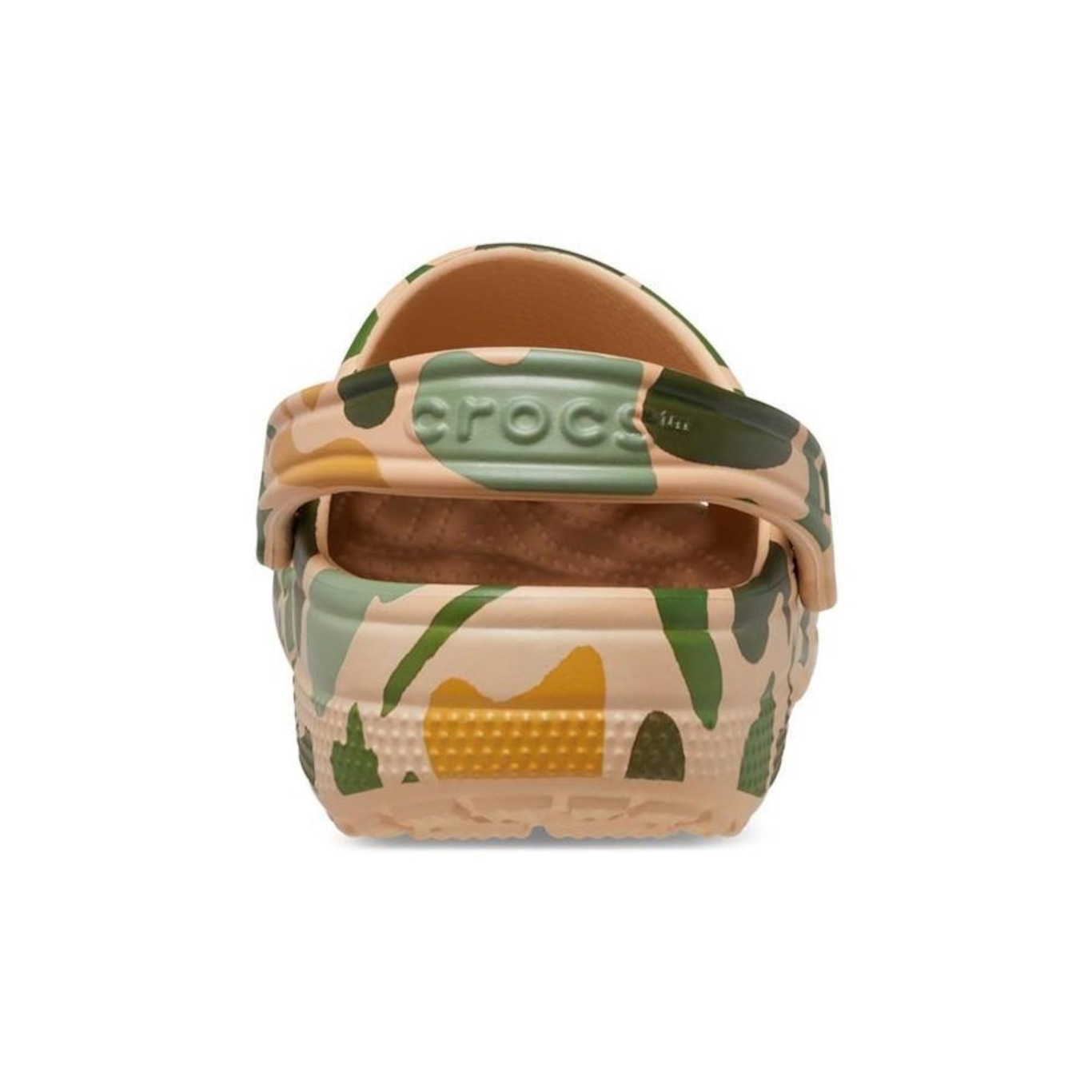 Sandália Crocs Classic Printed Camo Clog Chai/Tan - Adulto - Foto 6