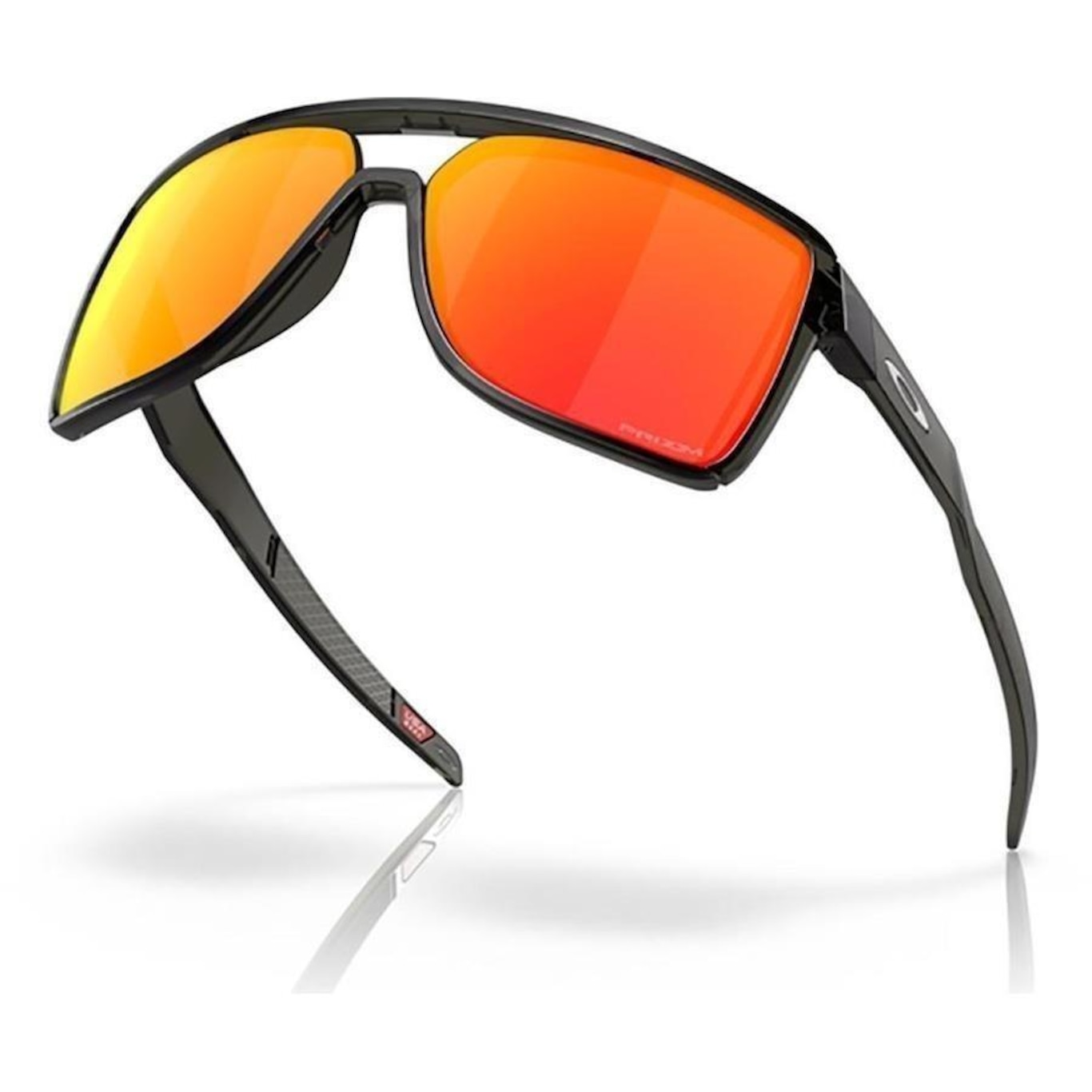 Óculos de Sol Unissex Oakley Castel Matte Grey Smoke Prizm Ruby - Foto 2