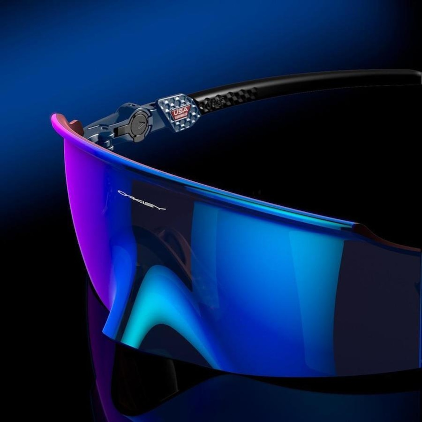 Óculos de Sol Unissex Oakley Kato M Polished Poseidon Prizm Sapphire - Foto 4