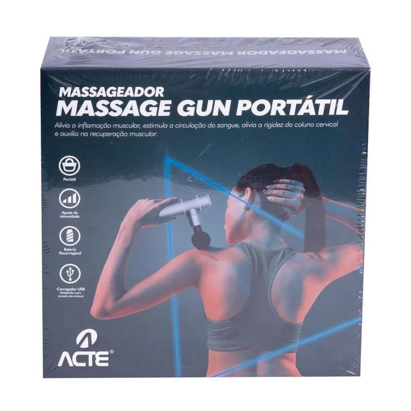 Massageador Acte Sports Gun Portátil R32-Pto - Foto 6