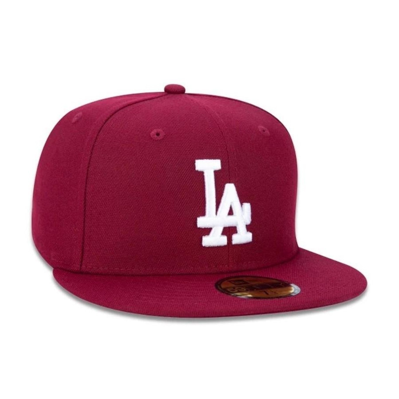 Boné Aba Reta New Era 59Fifty MLB Los Angeles Dodgers Bordô - Fechado - Adulto - Foto 4