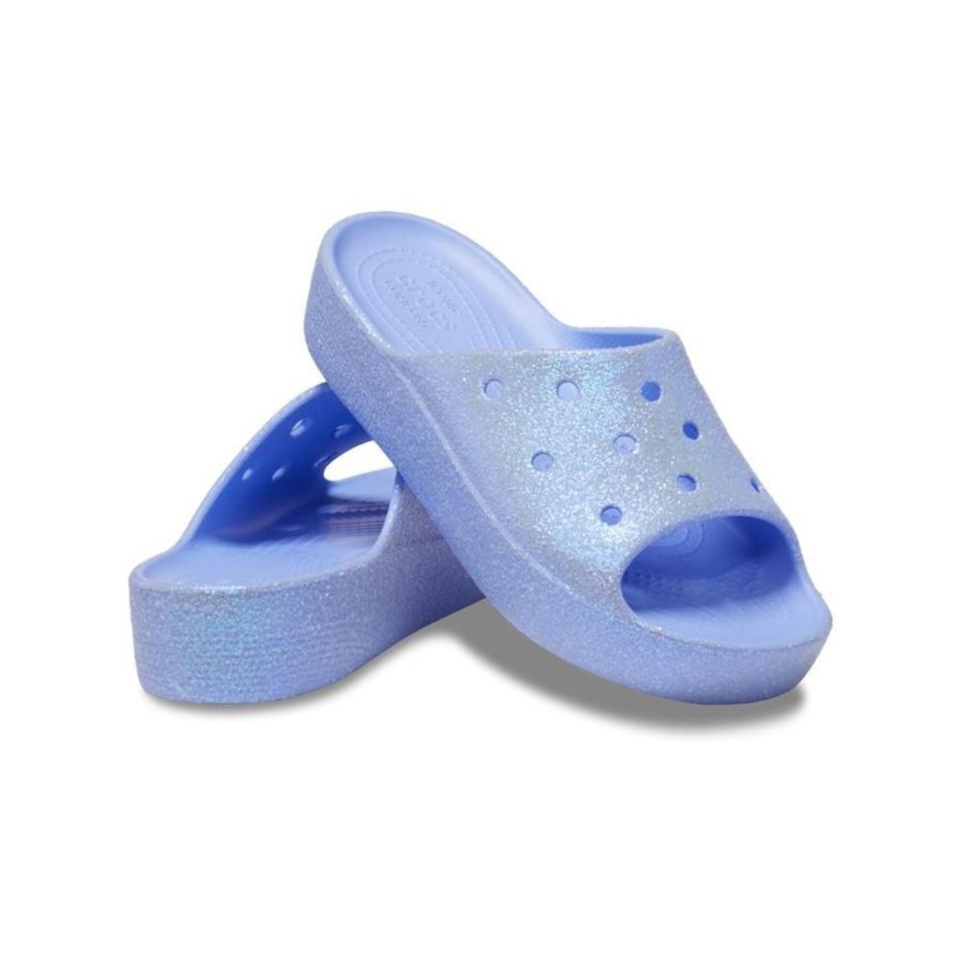 Chinelo Crocs Classic Plataform Glitter Slide - Feminino - Foto 3