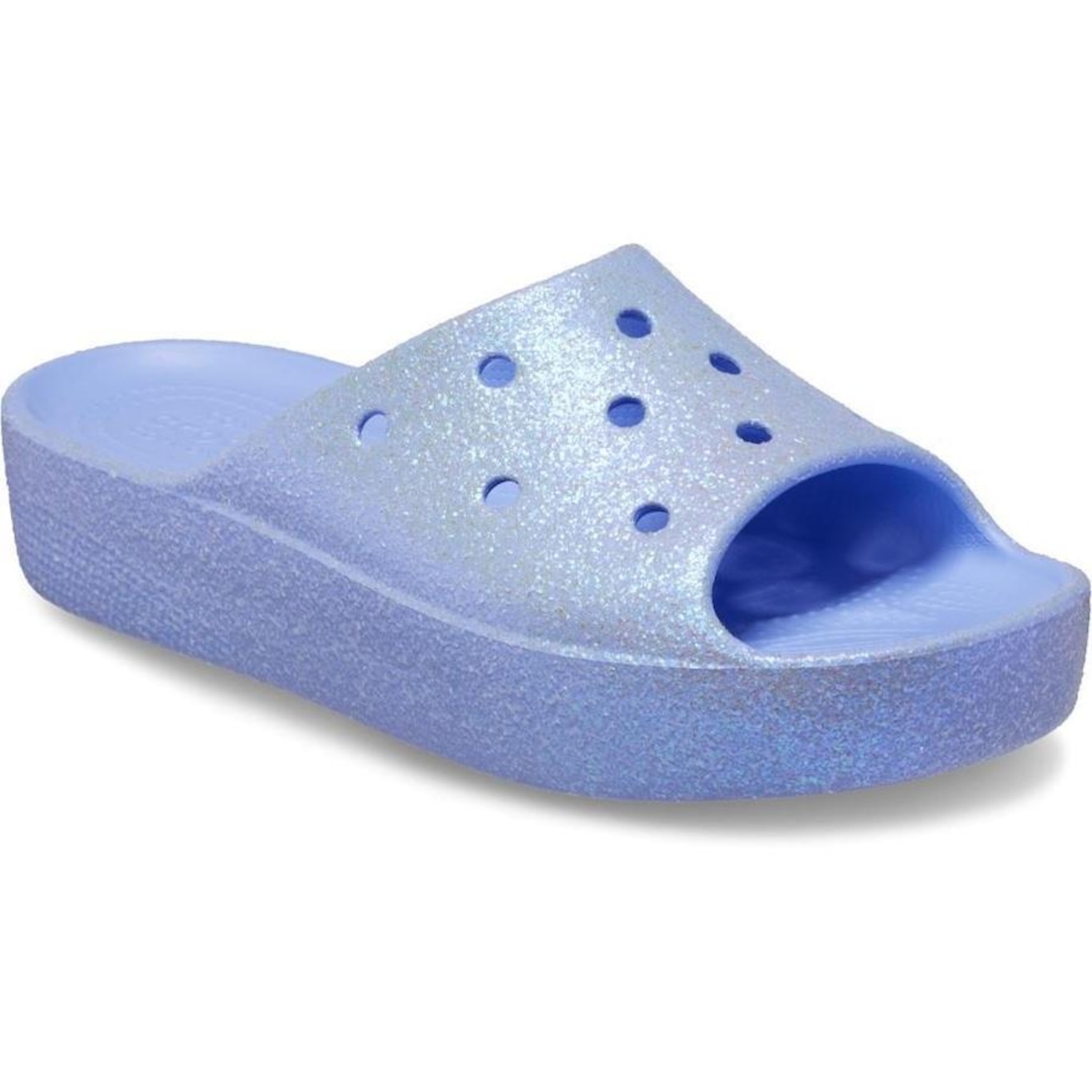 Chinelo Crocs Classic Plataform Glitter Slide - Feminino - Foto 4