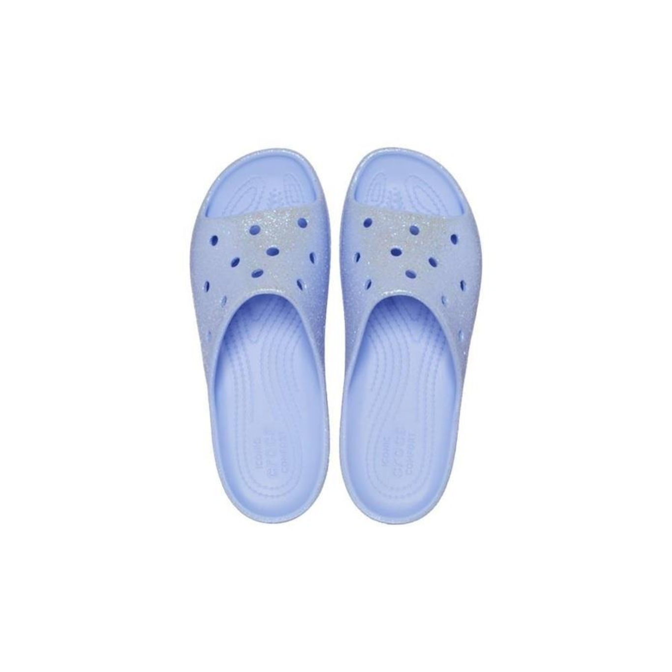 Chinelo Crocs Classic Plataform Glitter Slide - Feminino - Foto 5