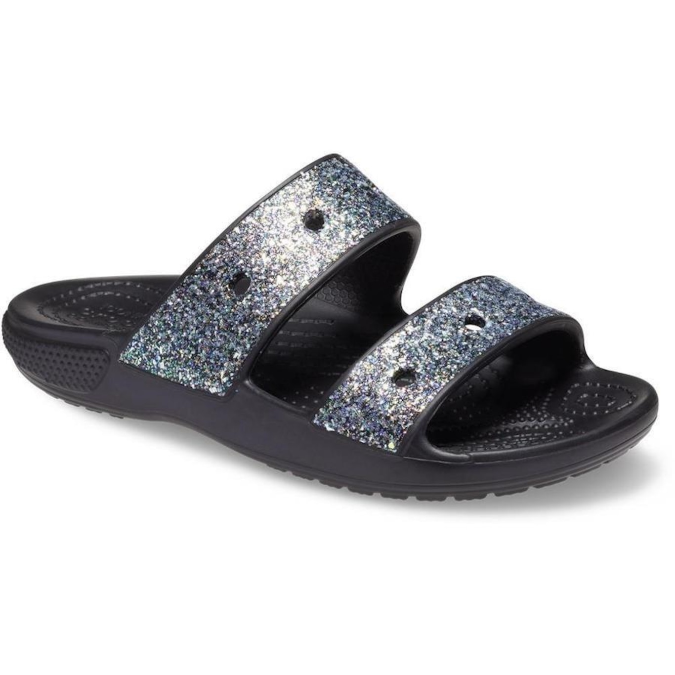 Chinelo Slide Crocs Classic Glitter Sandal K - Infantil - Foto 4