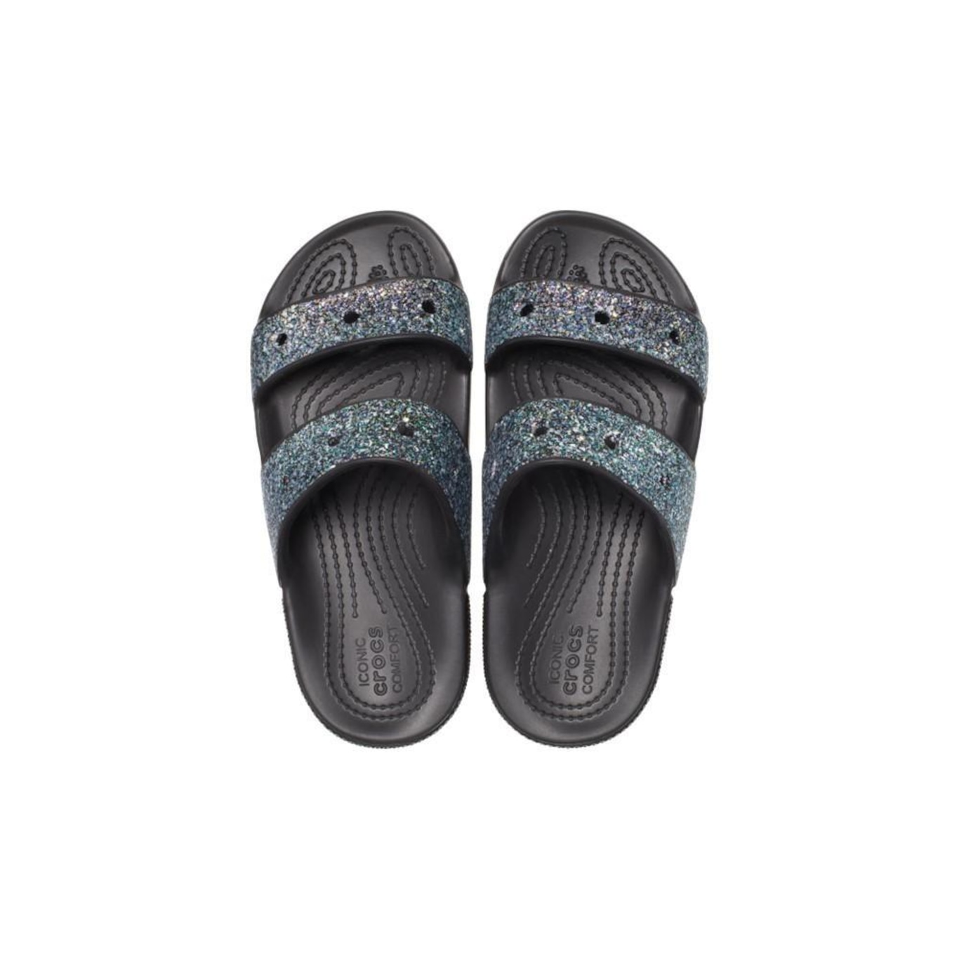 Chinelo Slide Crocs Classic Glitter Sandal K - Infantil - Foto 5