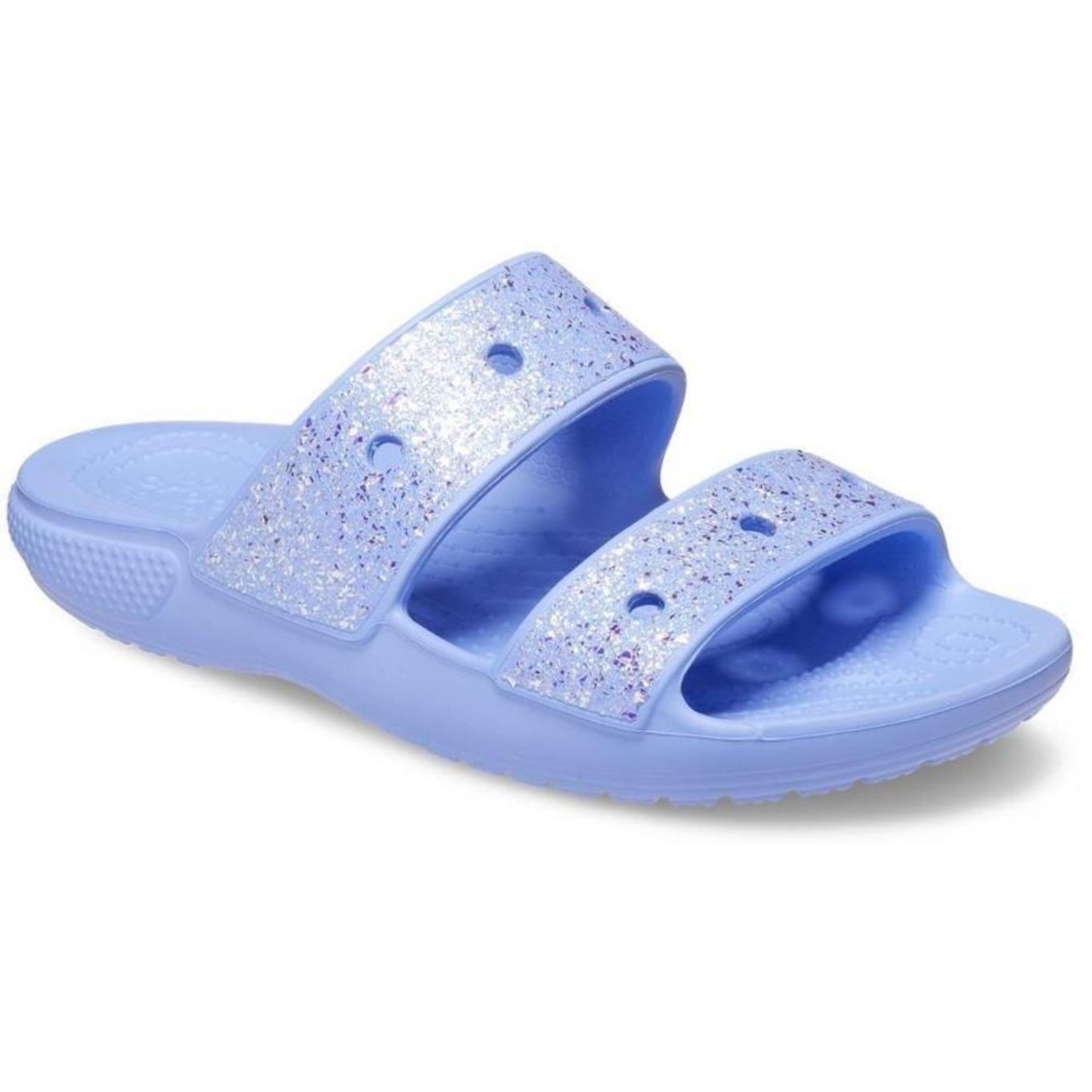 Chinelo Slide Crocs Classic Glitter Sandal K - Infantil - Foto 2