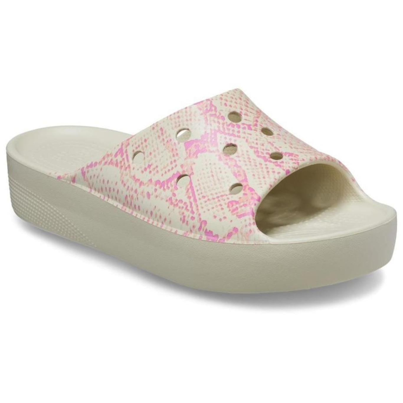 Chinelo Slide Crocs Classic Plataform Snake Print - Feminino - Foto 4