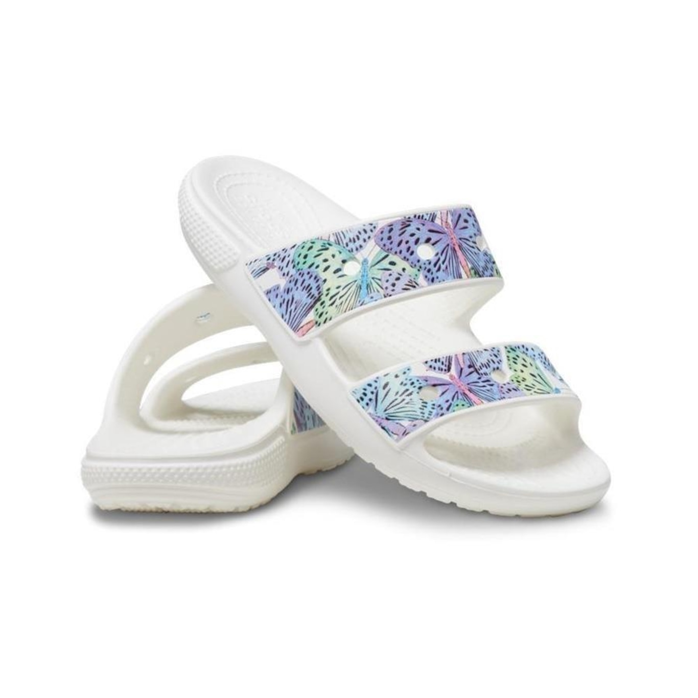 Chinelo Slide Crocs Classic Butterfly Sandal - Infantil - Foto 1