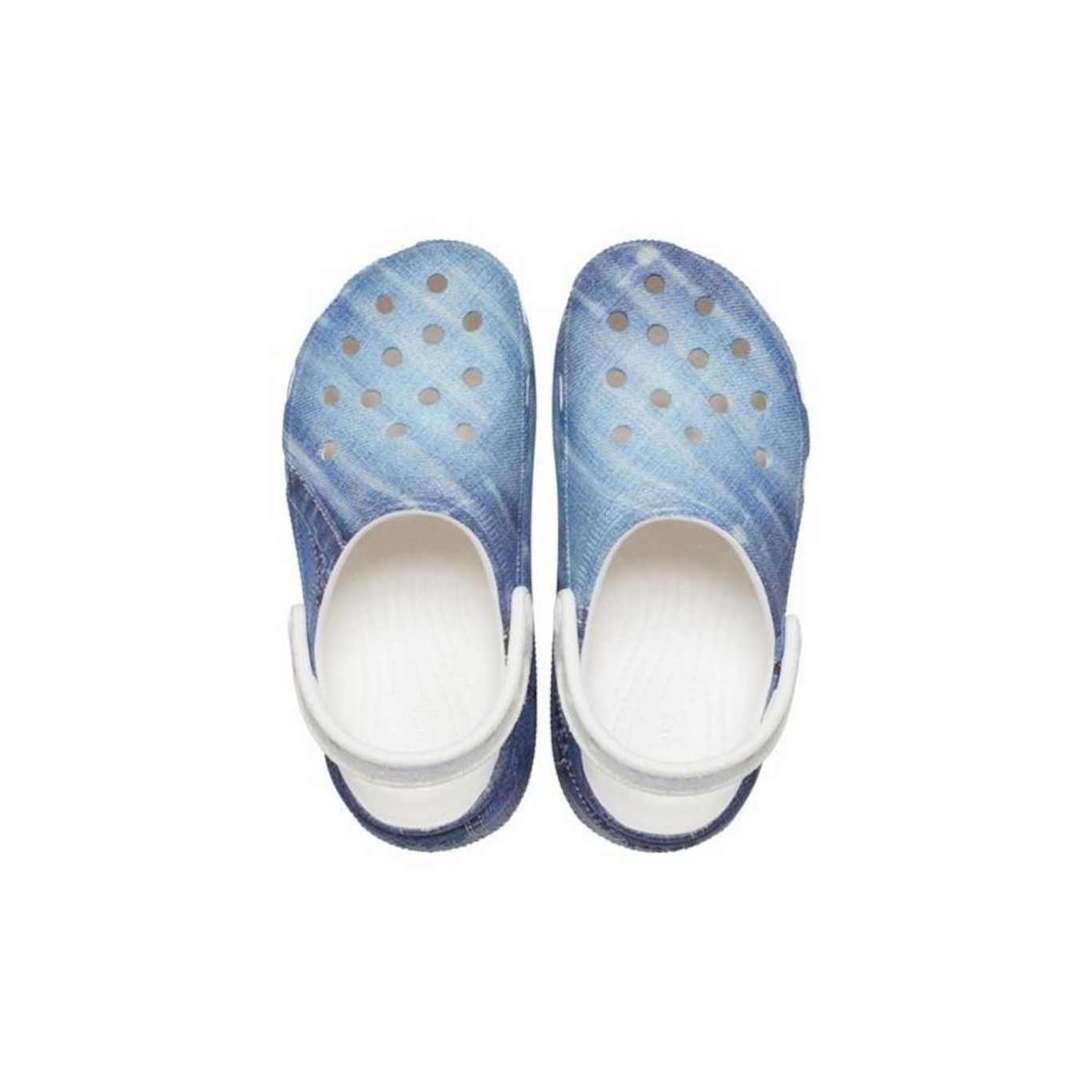 Sandália Crocs Classic Cutie Denim Clog K - Infantil - Foto 4