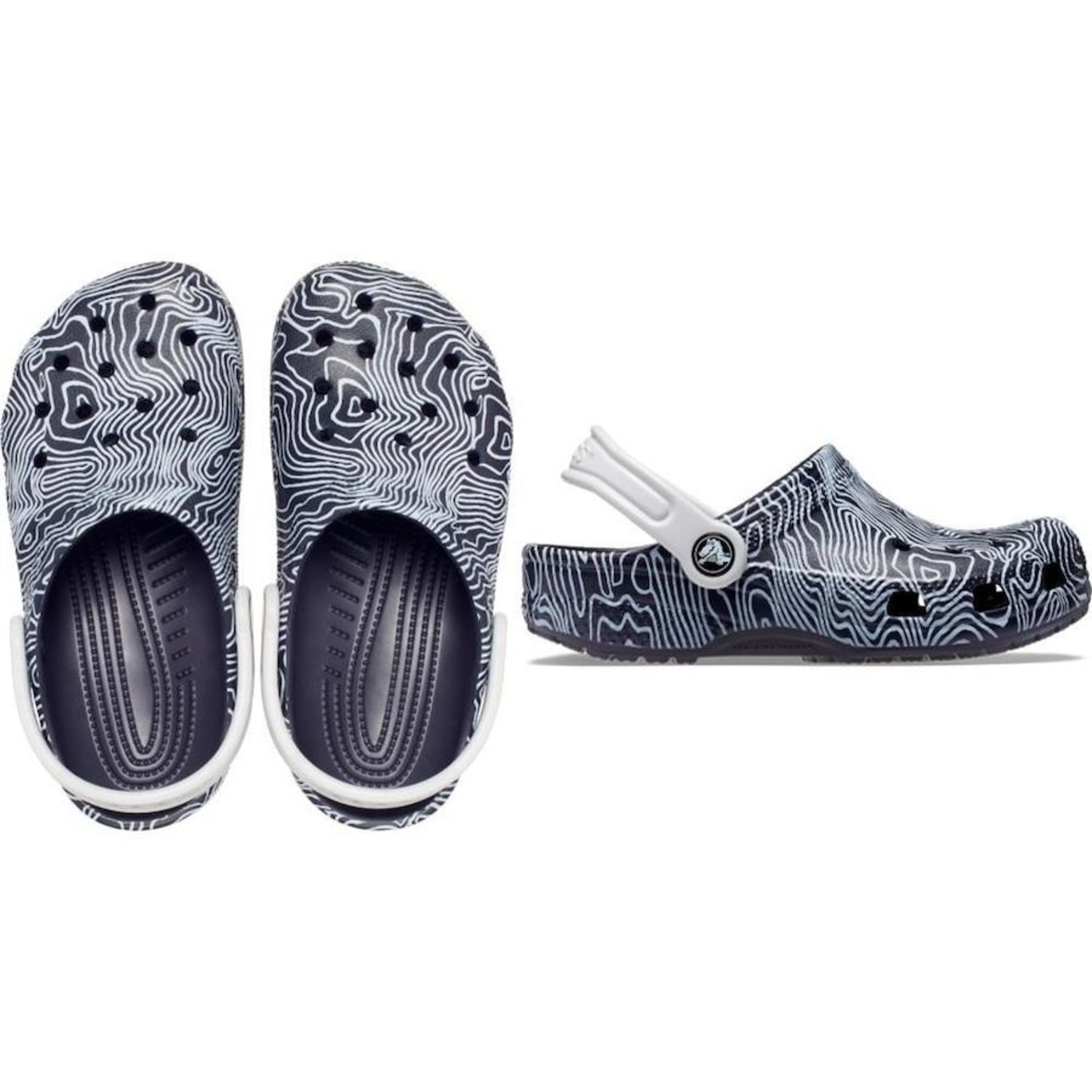 Sandália Crocs Classic Topographic Clog Deep - Infantil - Foto 4