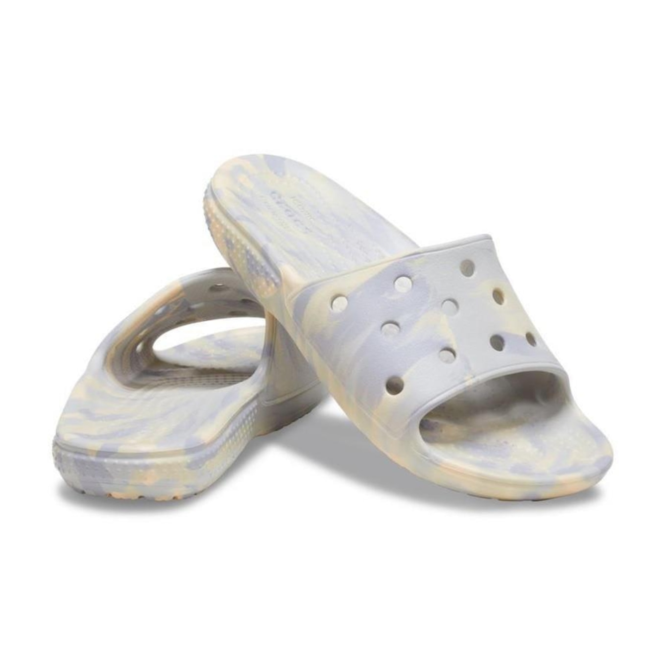 Chinelo Slide Crocs Classic Marbled Slide K - Infantil - Foto 2