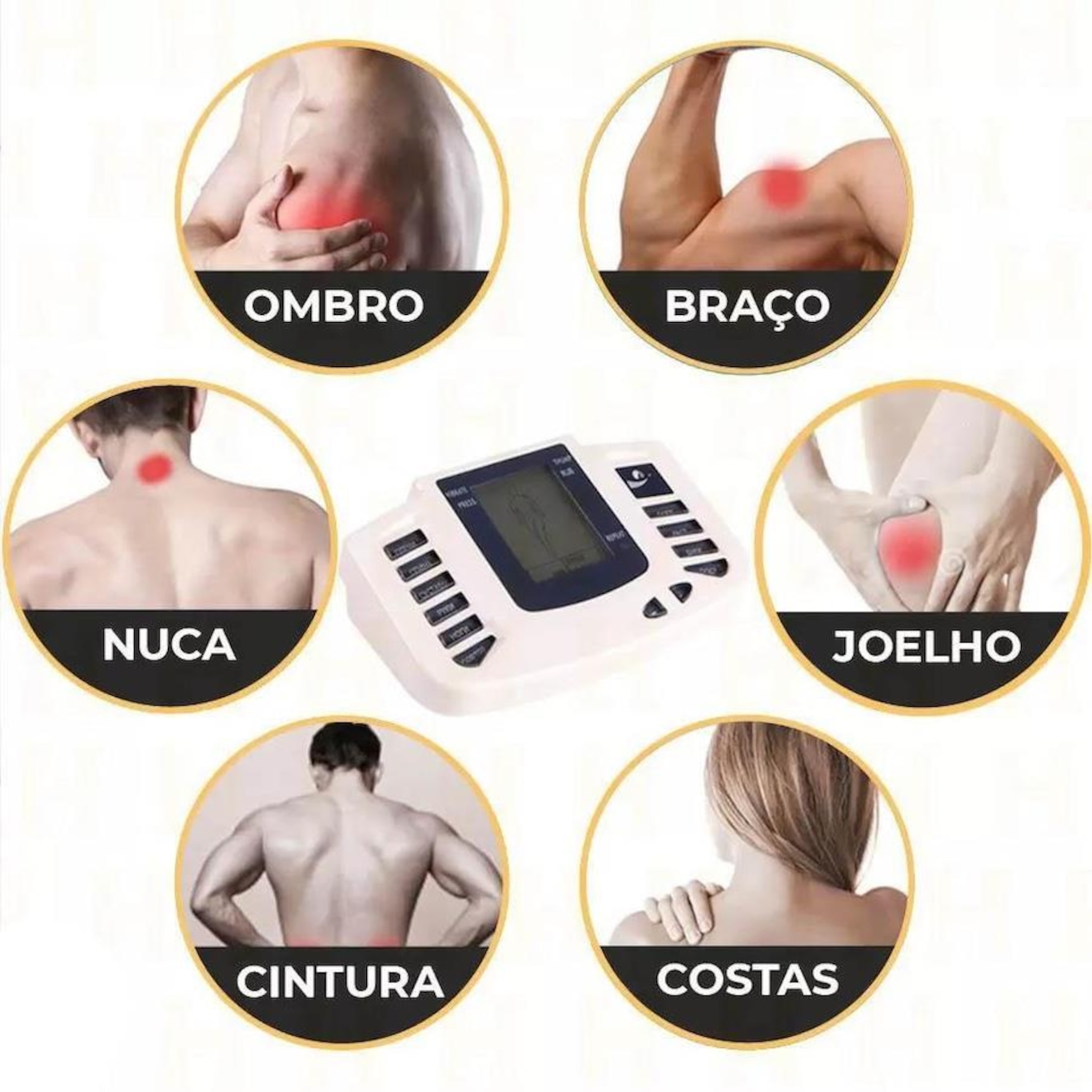 Massageador Muscular SML Profissional Tens Eletro Estimulador Portátil - Foto 4