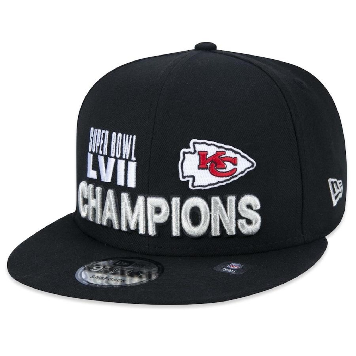 Boné Aba Reta New Era 9FIFTY Kansas City Chiefs Campeao Super Bowl LVII - Snapback - Adulto - Foto 1