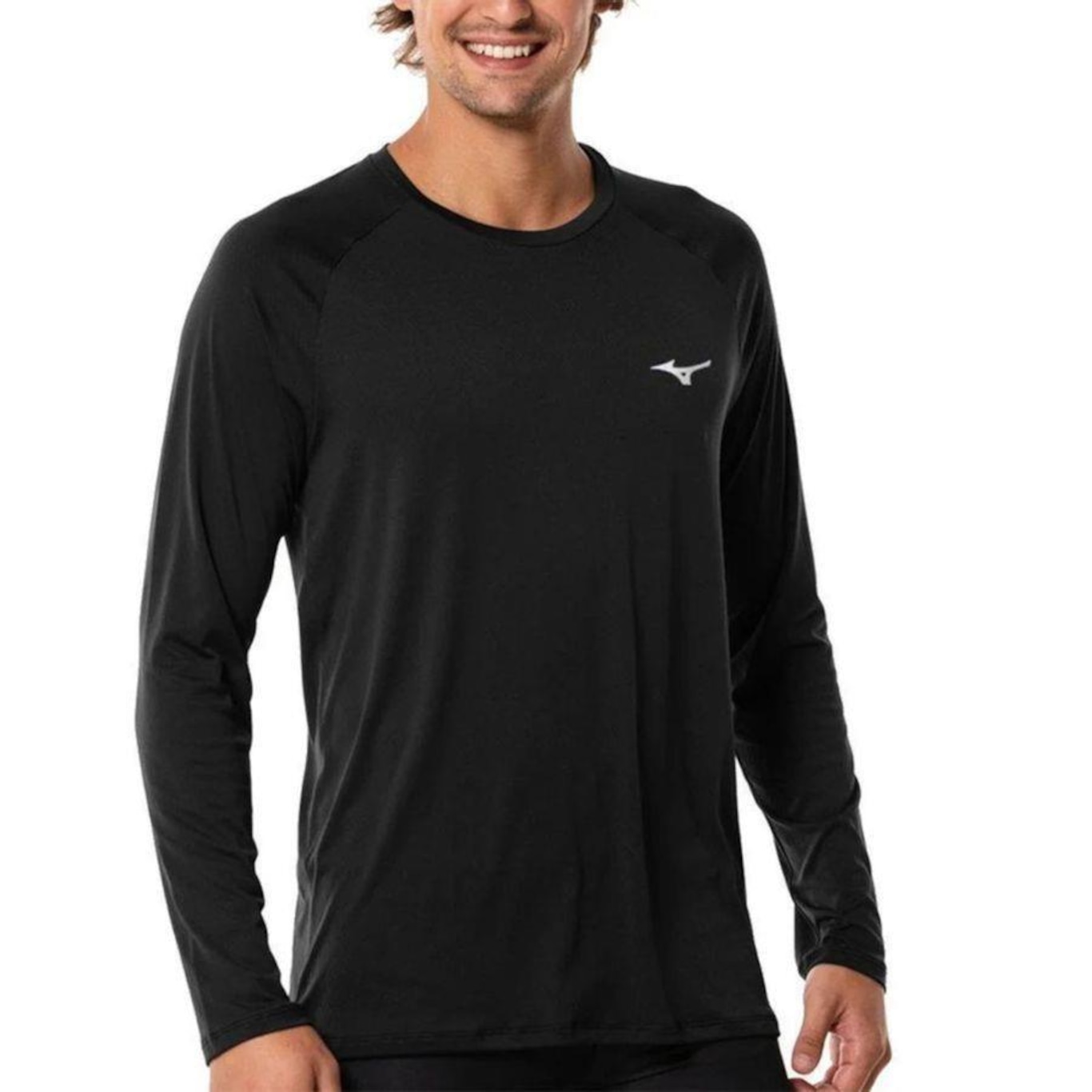 Camiseta Manga Longa Mizuno Pro UV - Masculina - Foto 1