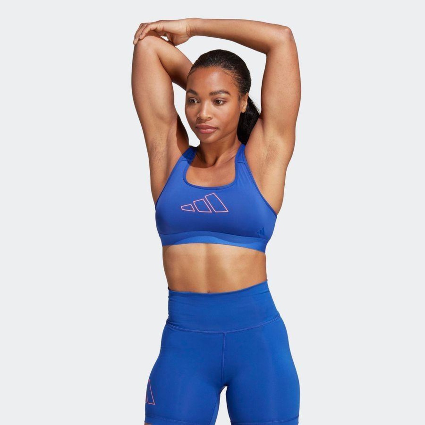 Top Fitness com Bojo adidas Médio Suporte Powerreact Hyperbright - Feminino  em Promoção