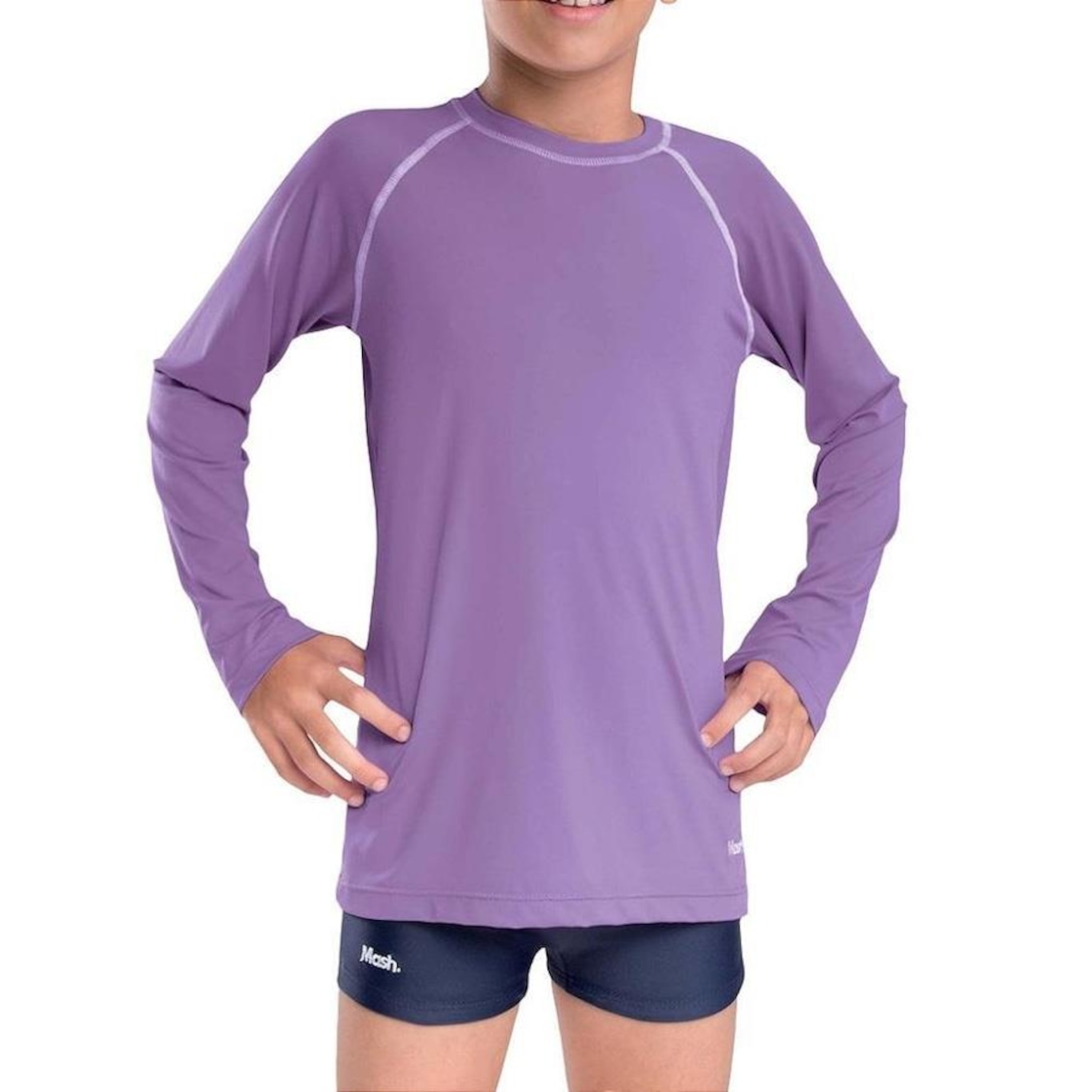 Camiseta Manga Longa Mash Beachwear com Proteção UV - Infantil - Foto 1