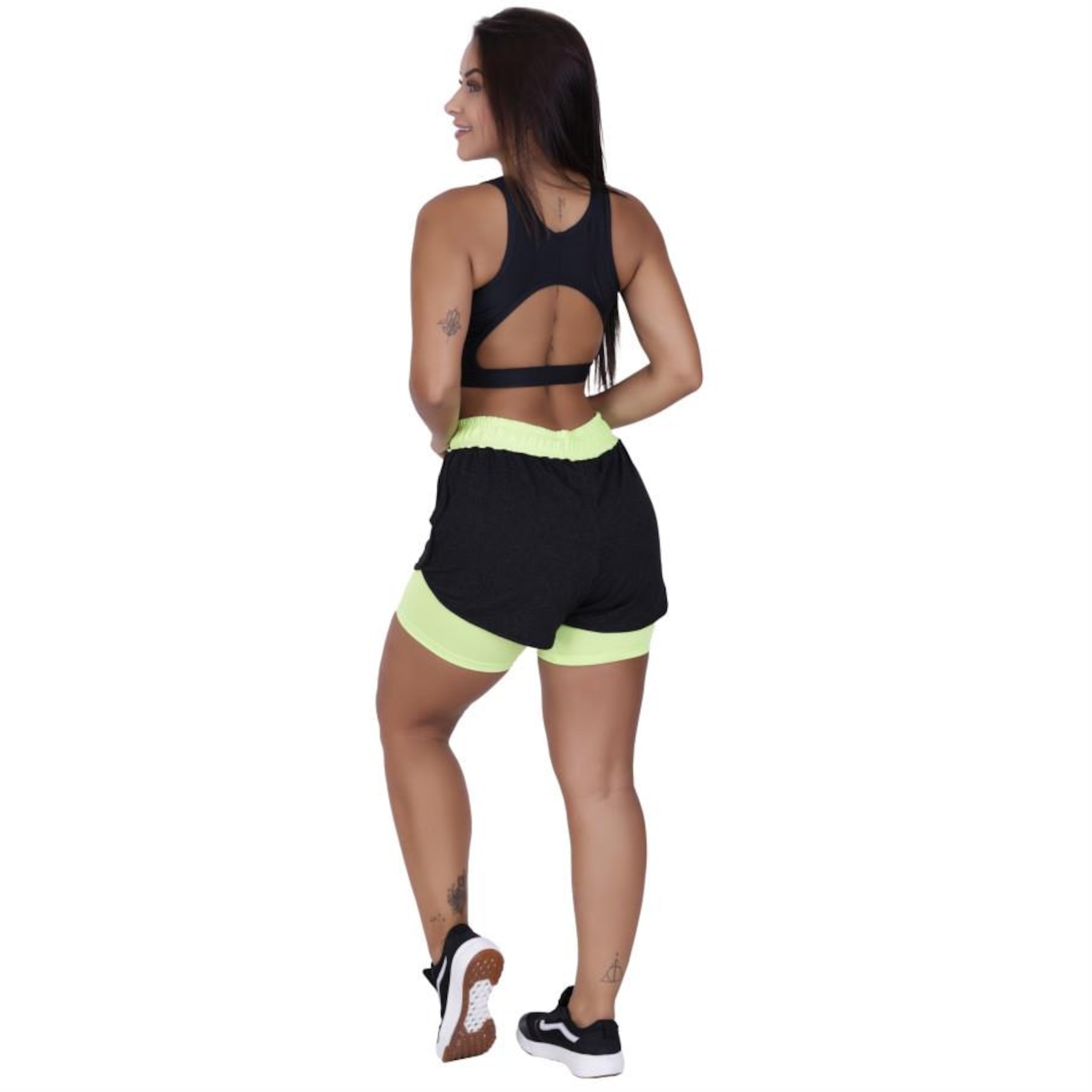 Conjunto Orbis Fitness com Short Soltinho e Interno + Blusa Cropped com Bojo - Feminino - Foto 5