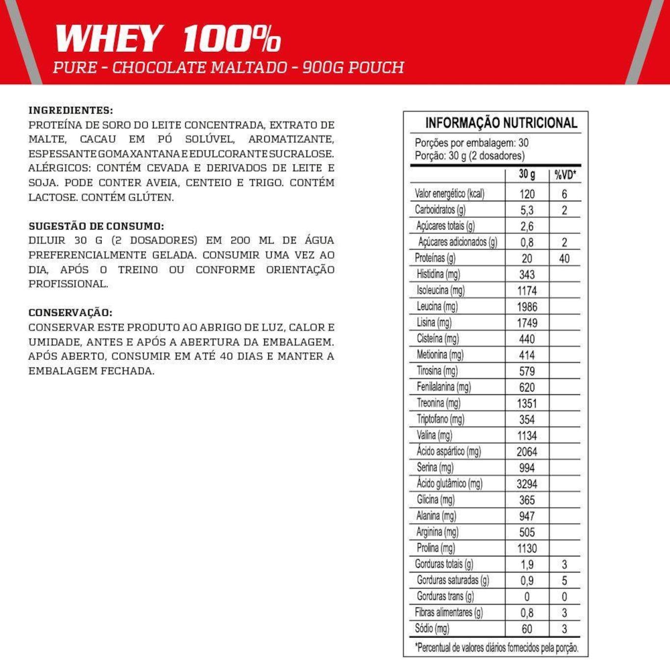 Whey 100% Pure Integralmédica Pouch - Chocolate - 907G - Foto 2