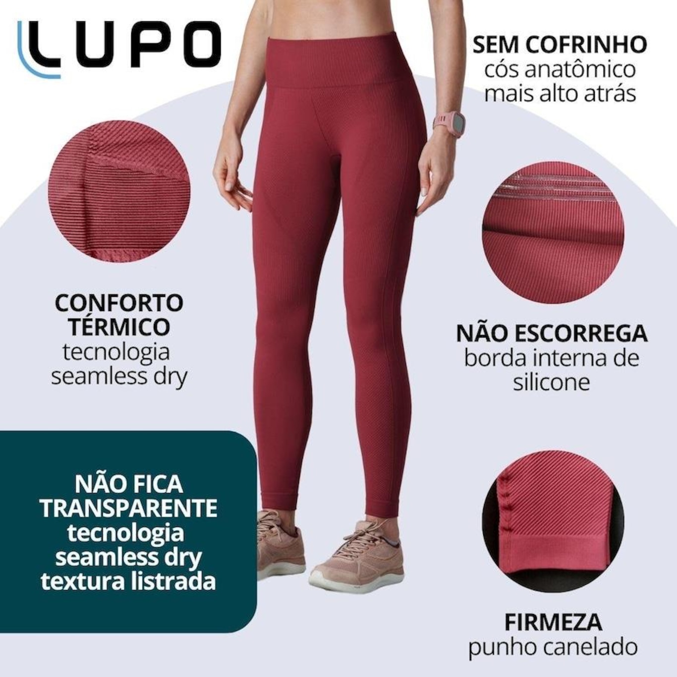 Calça Legging Lupo Sport Basic Carmin - Feminina
