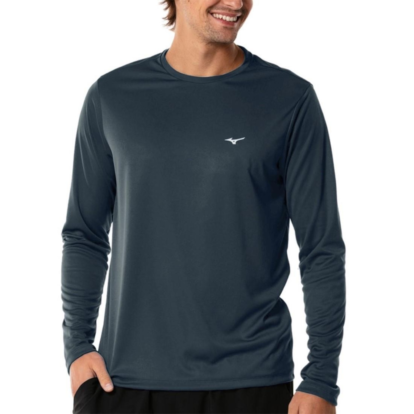 Camiseta Mizuno Manga Longa Energy - Masculina - Foto 1