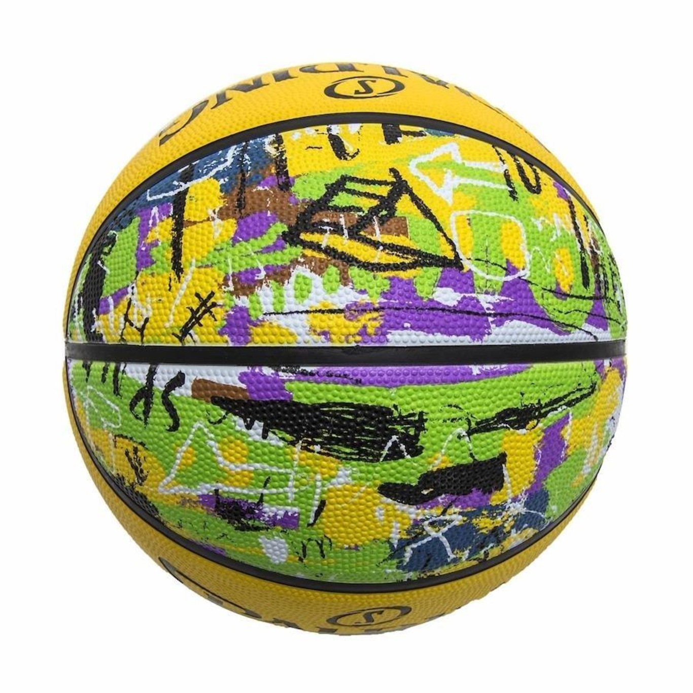 Bola de Basquete Spalding Graffiti Tam 7 Preta e Vermelha 