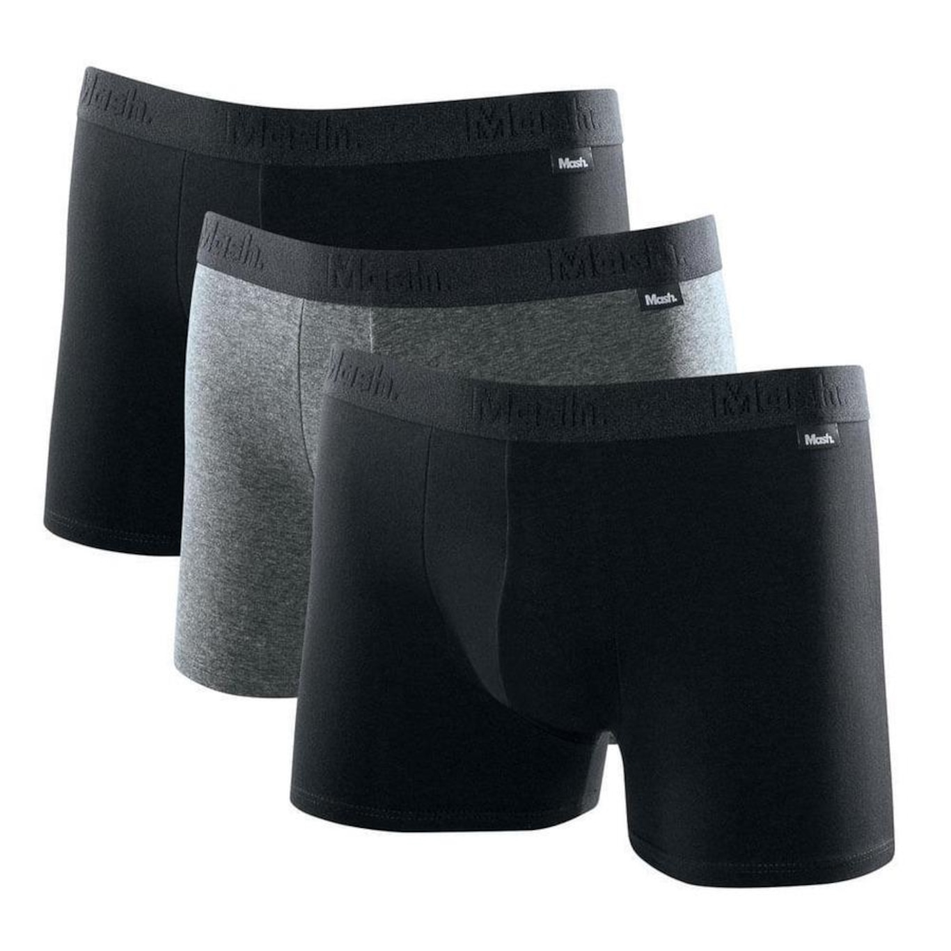 Kit de Cuecas Boxer Mash Algodão Elástico - 3 Unidades - Masculina - Foto 1