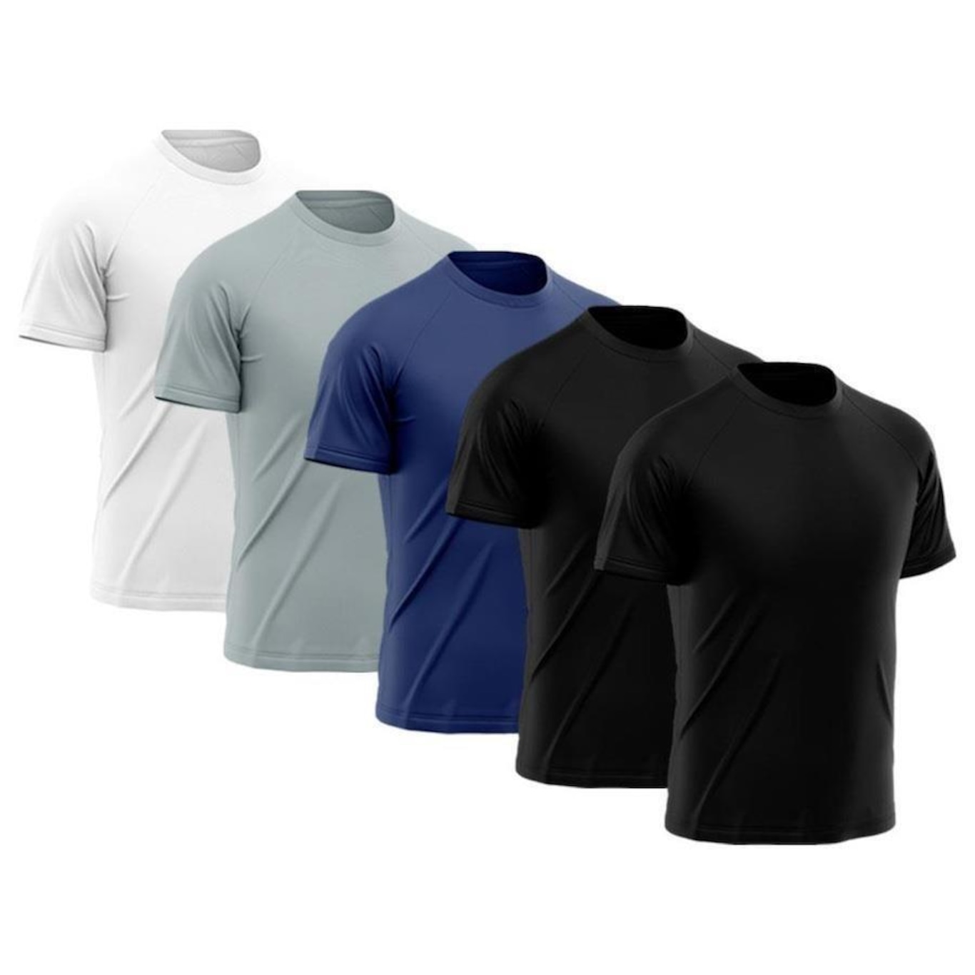 Kit Camiseta Rony Versátil Dry Fit - 5 Unidades - Masculina - Foto 1