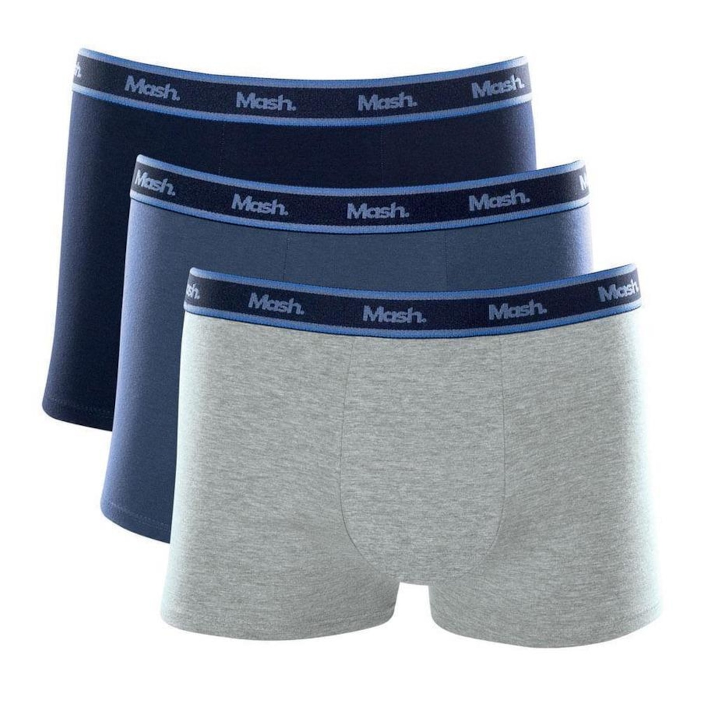 Kit de Cuecas Boxer Mash Algodão Elástico - 3 Unidades - Masculina - Foto 1