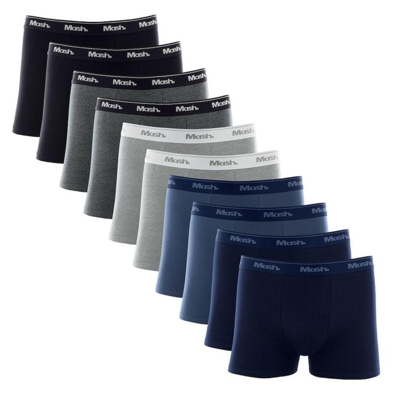 Kit Cueca Boxer Mash 10 Peças Masculina Algodão Elástico - Foto 1