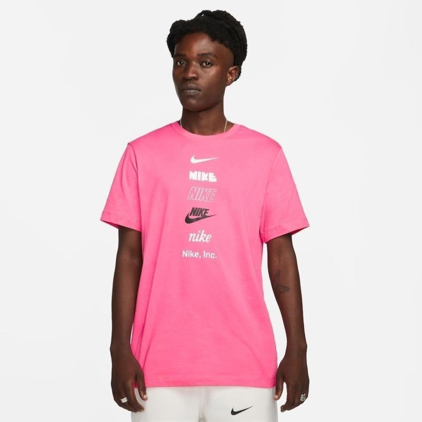 Nike swoosh t hotsell shirt pink