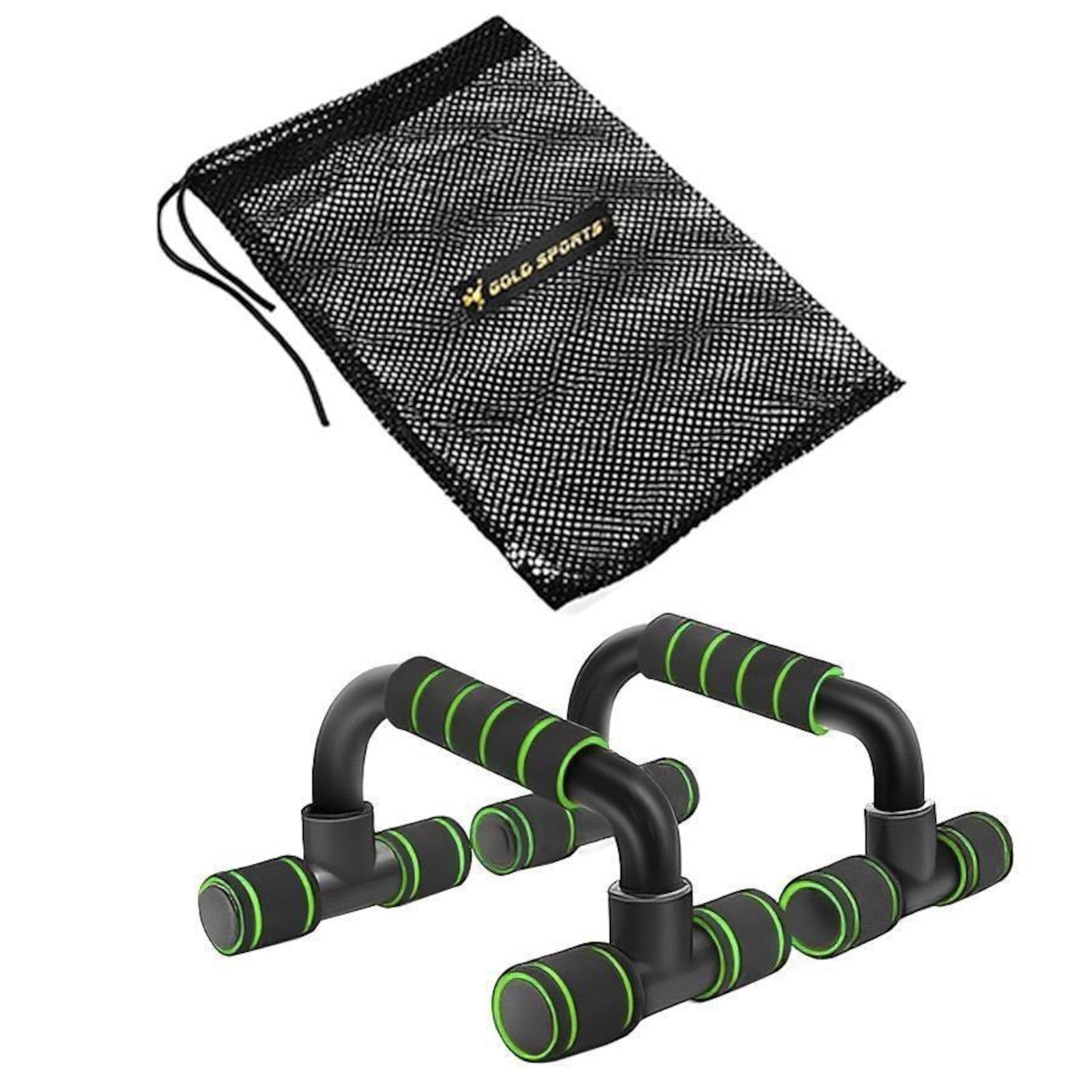 Apoio para Flexão Gold Sports Pro Ii - Par + Mesh Bag - Foto 1