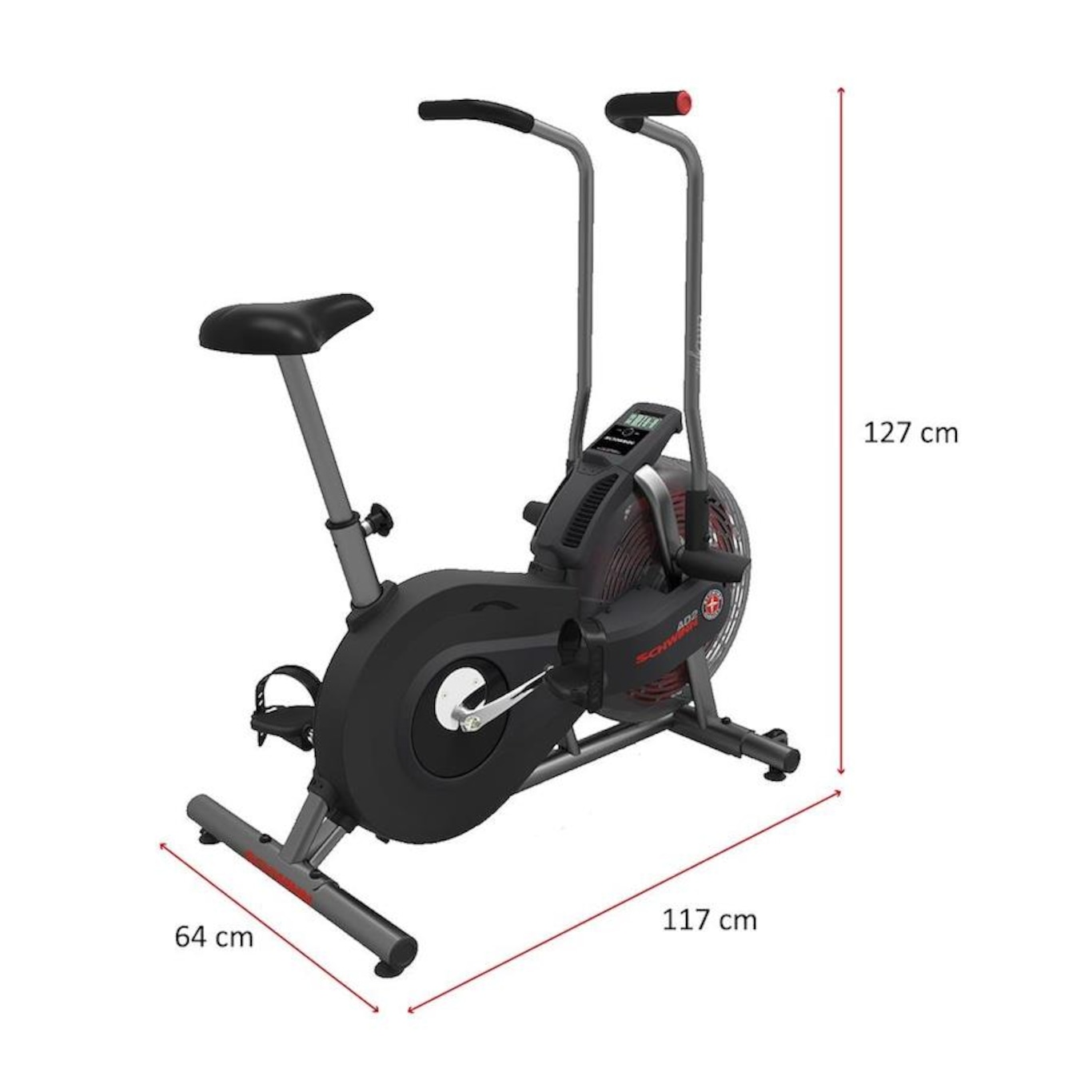 Air Bike Schwinn AD2 AirDyne Residencial Painel LCD Completo - Foto 4